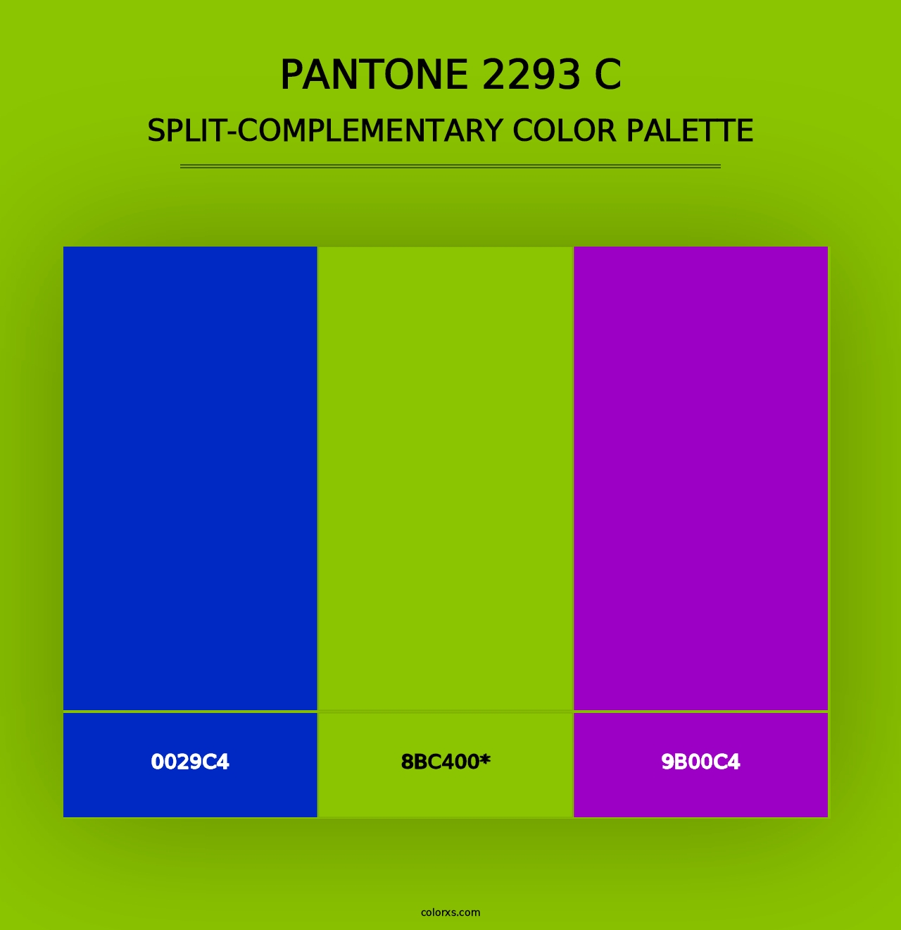 PANTONE 2293 C - Split-Complementary Color Palette