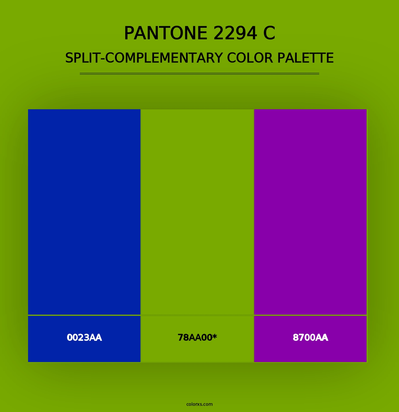 PANTONE 2294 C - Split-Complementary Color Palette