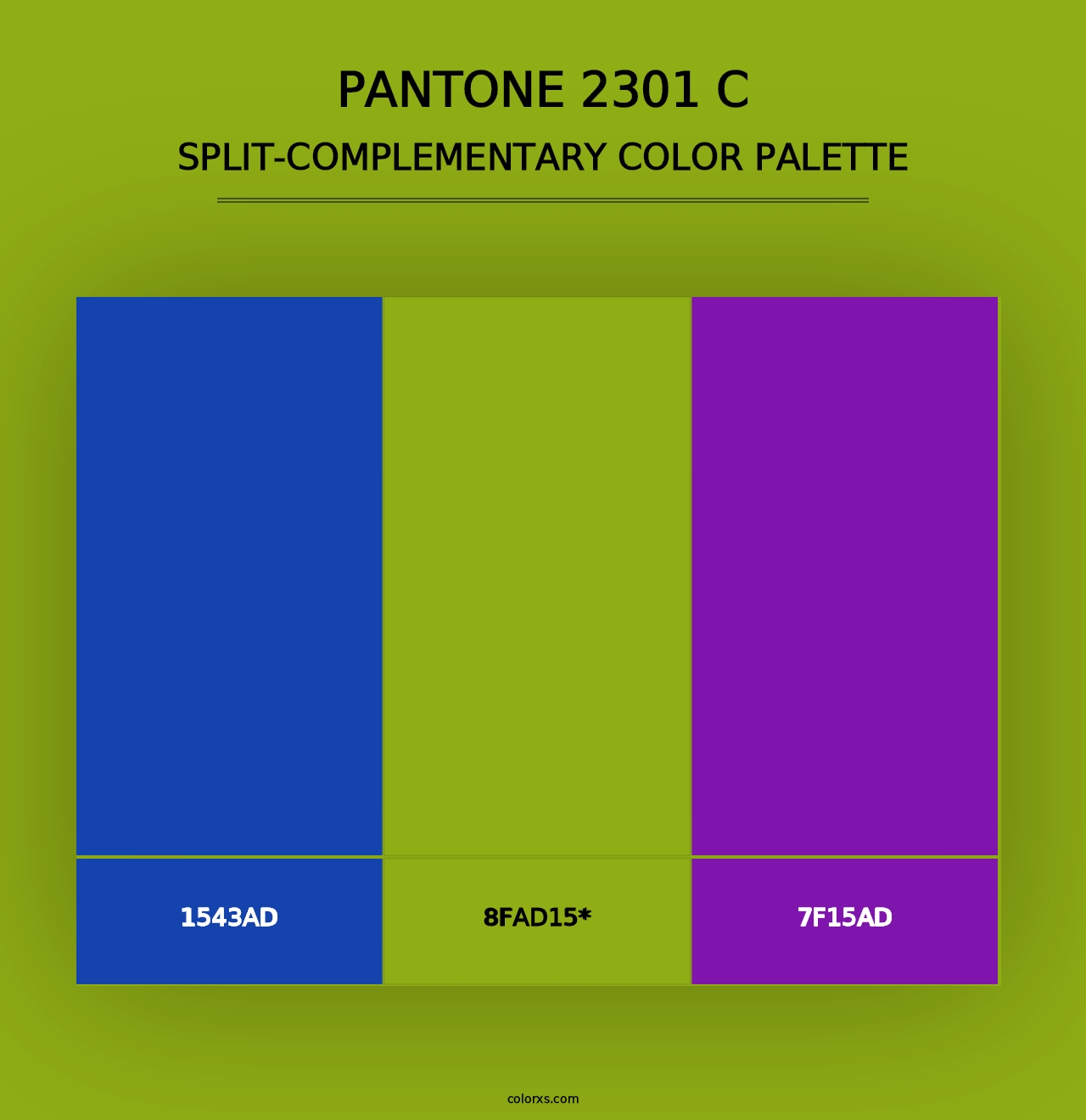 PANTONE 2301 C - Split-Complementary Color Palette