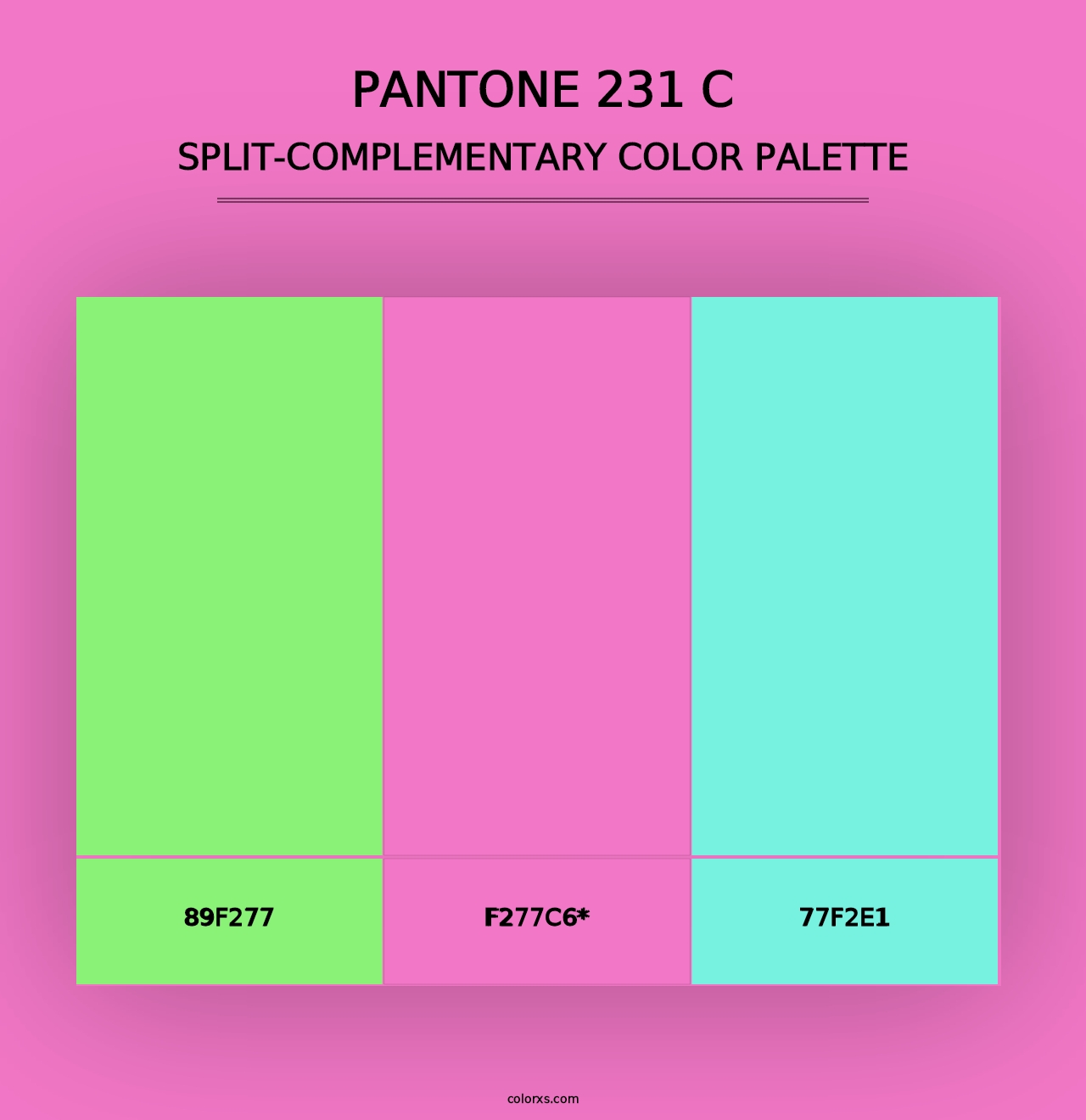 PANTONE 231 C - Split-Complementary Color Palette