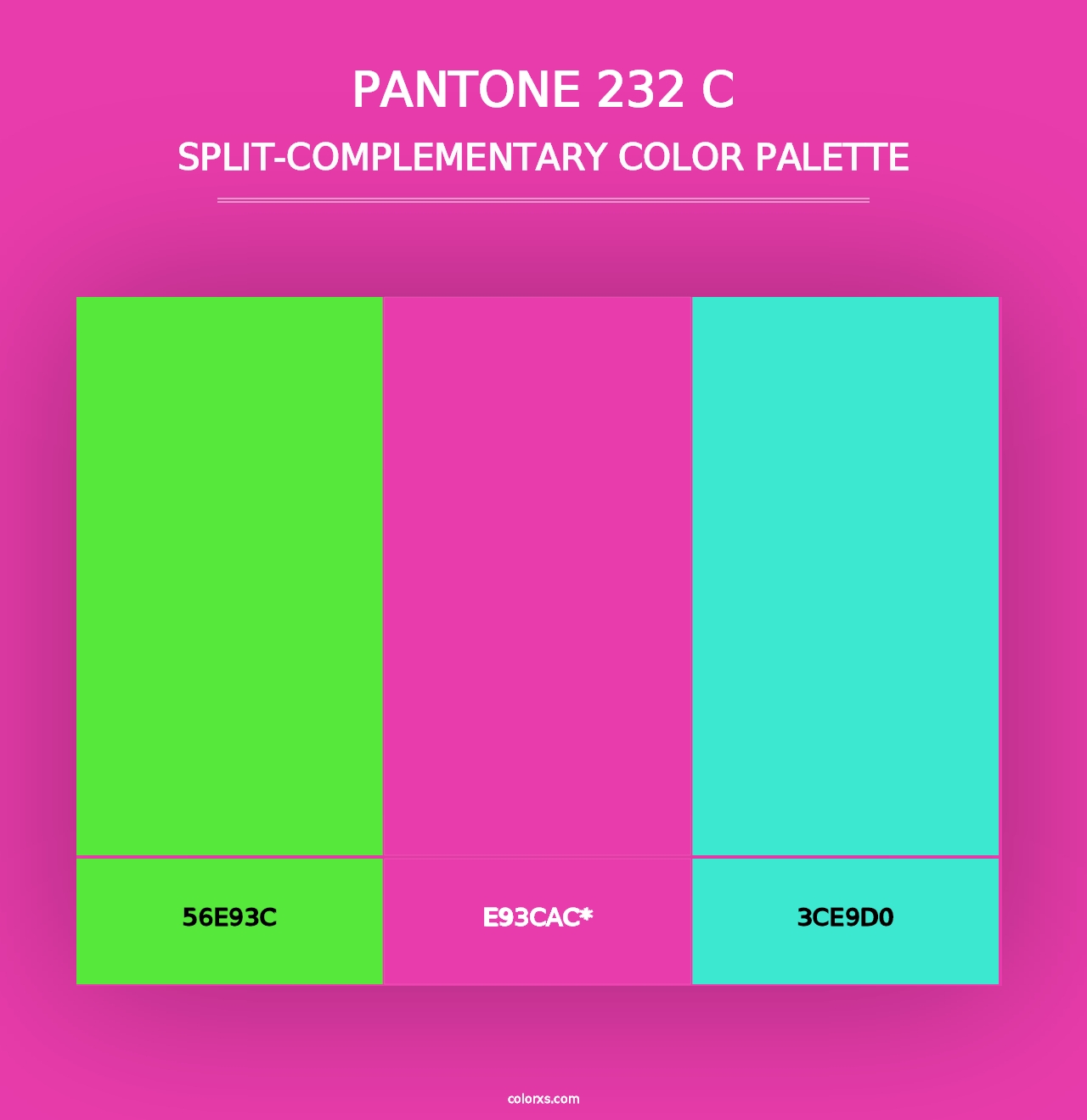 PANTONE 232 C - Split-Complementary Color Palette