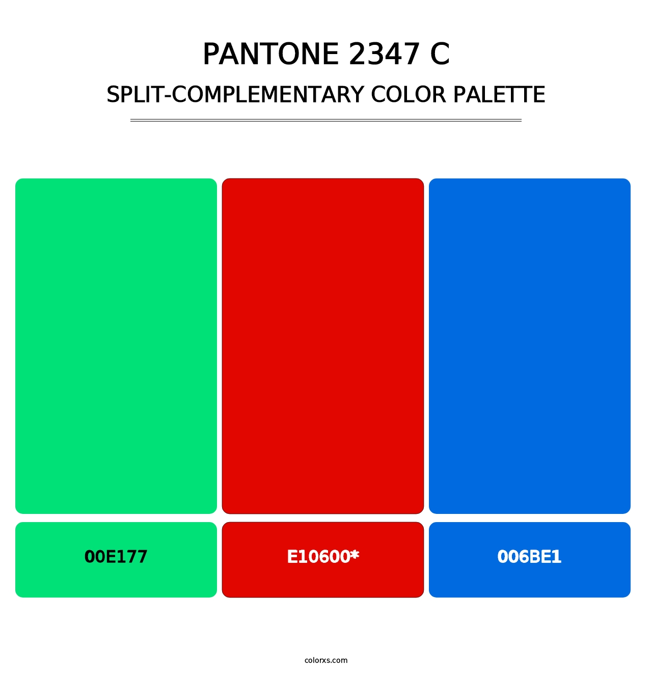 PANTONE 2347 C - Split-Complementary Color Palette