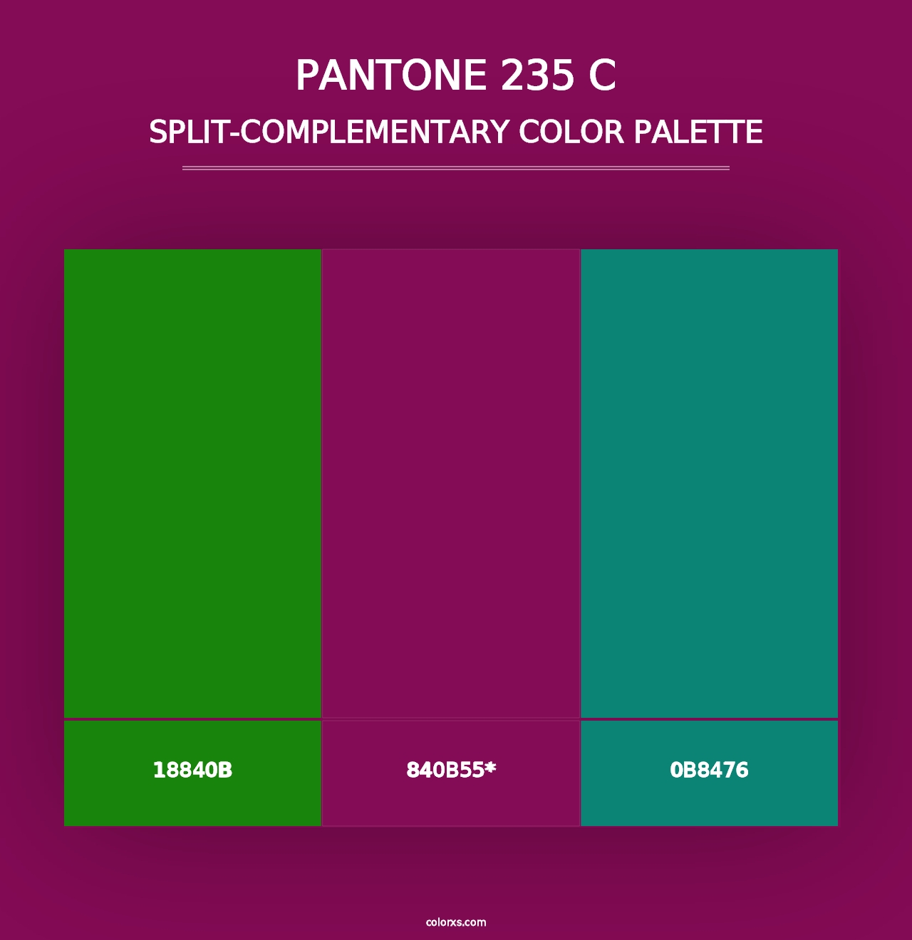 PANTONE 235 C - Split-Complementary Color Palette