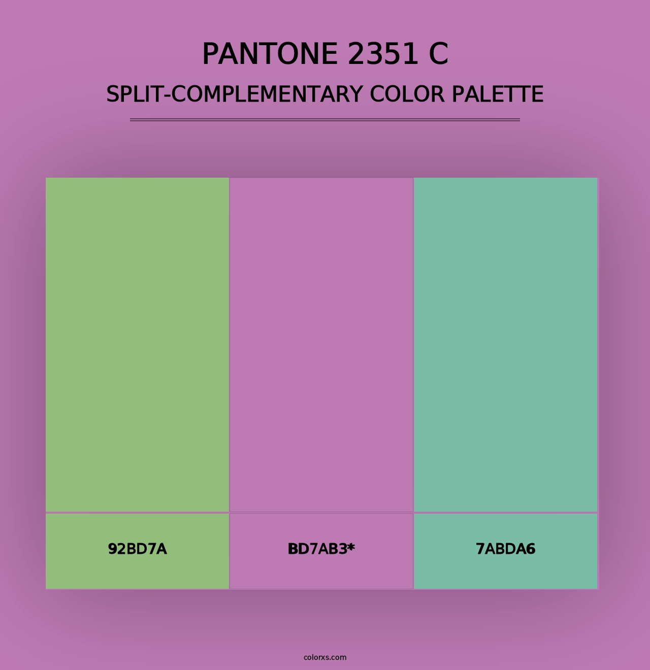 PANTONE 2351 C - Split-Complementary Color Palette