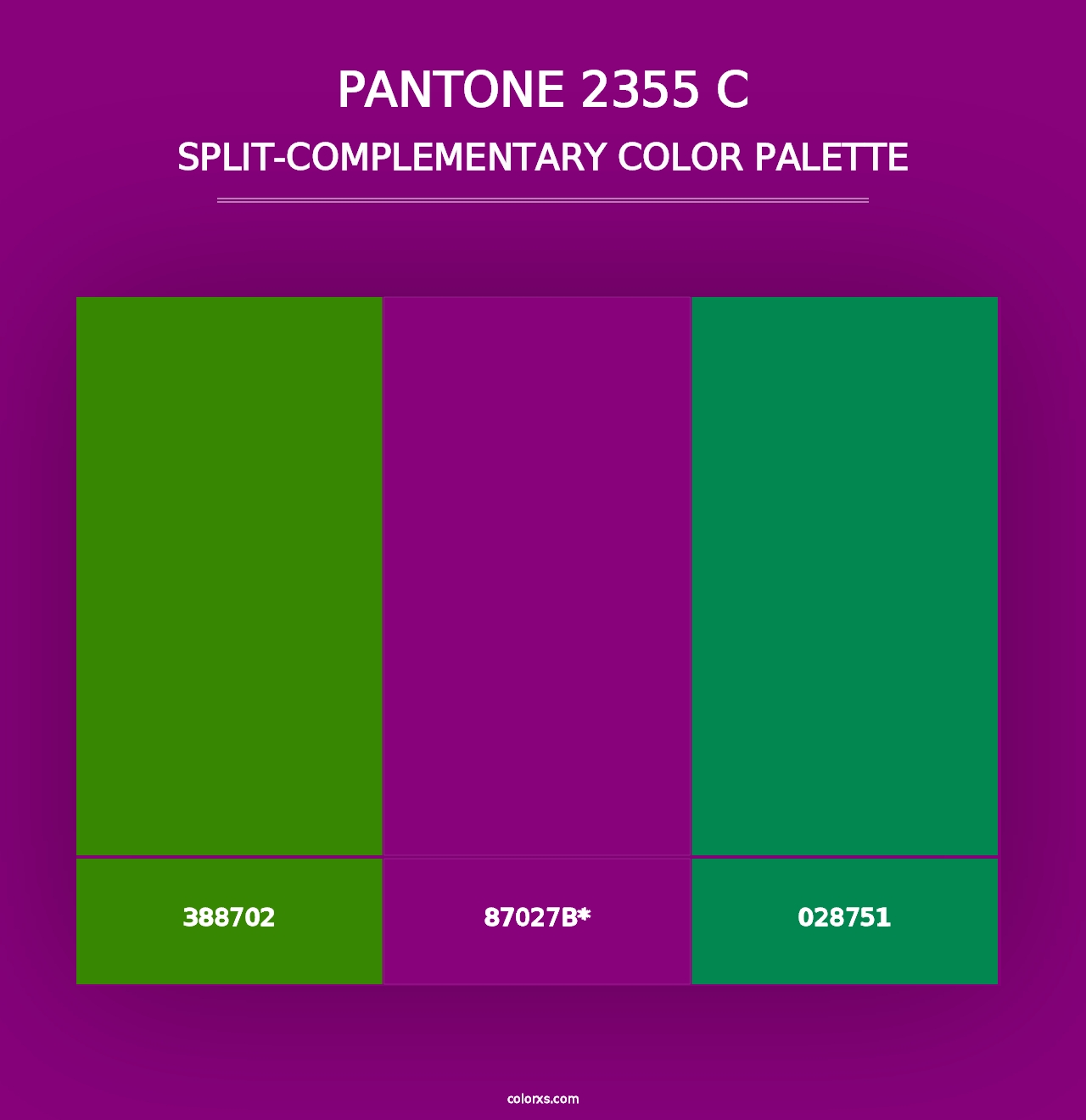 PANTONE 2355 C - Split-Complementary Color Palette