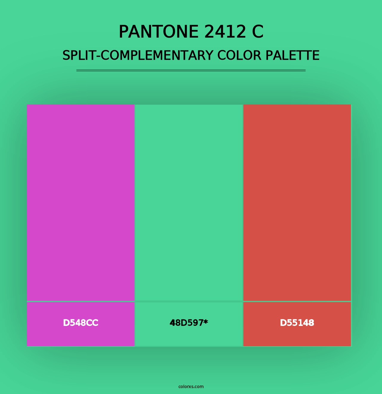 PANTONE 2412 C - Split-Complementary Color Palette