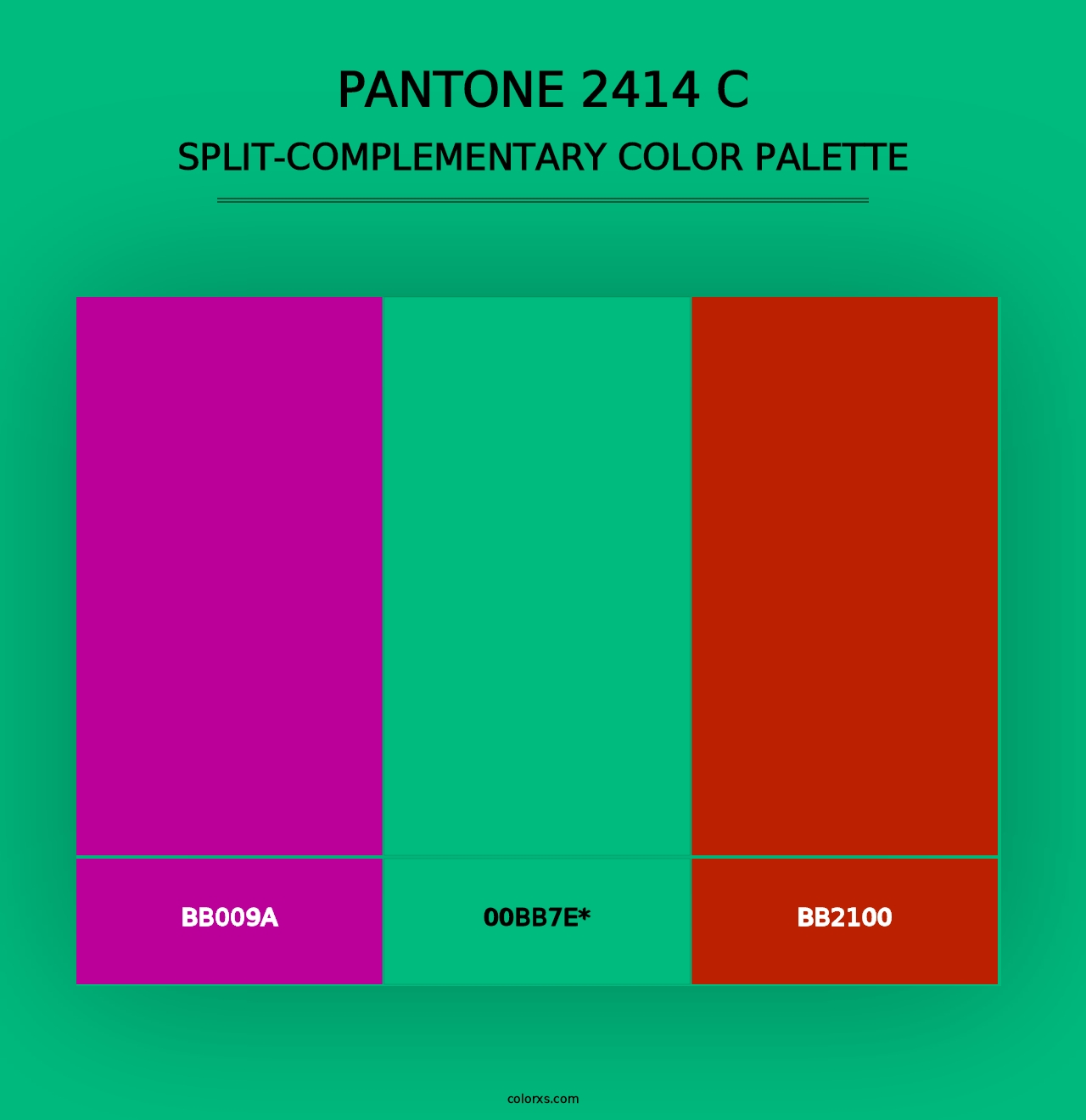 PANTONE 2414 C - Split-Complementary Color Palette