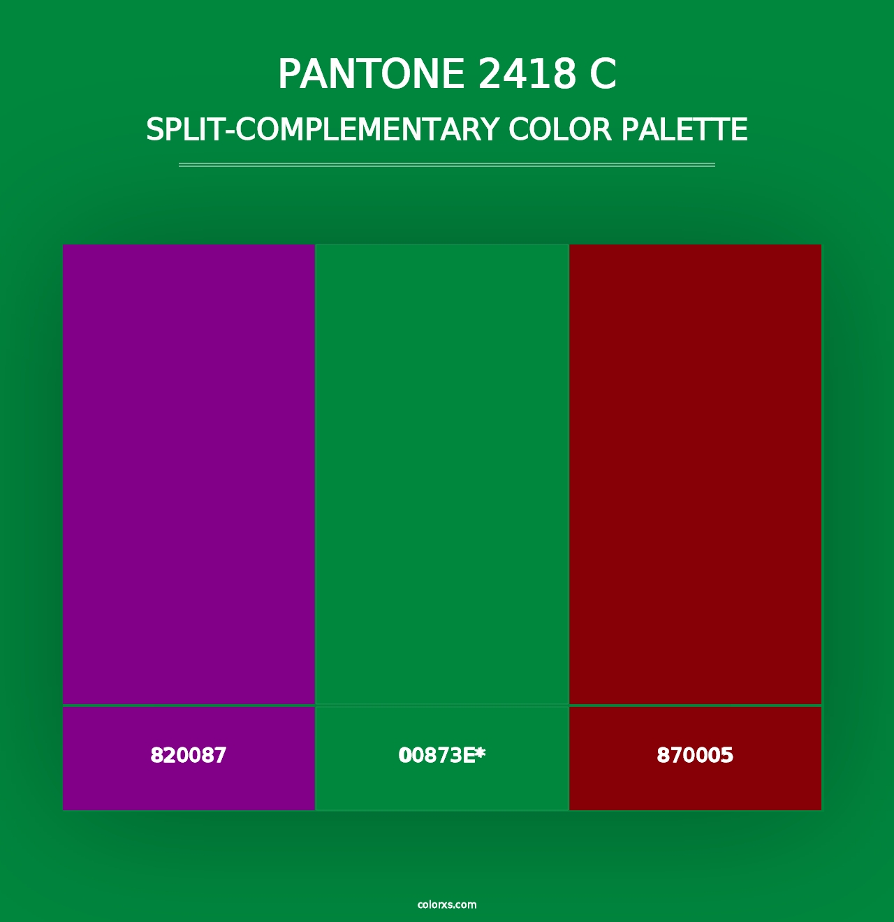 PANTONE 2418 C - Split-Complementary Color Palette