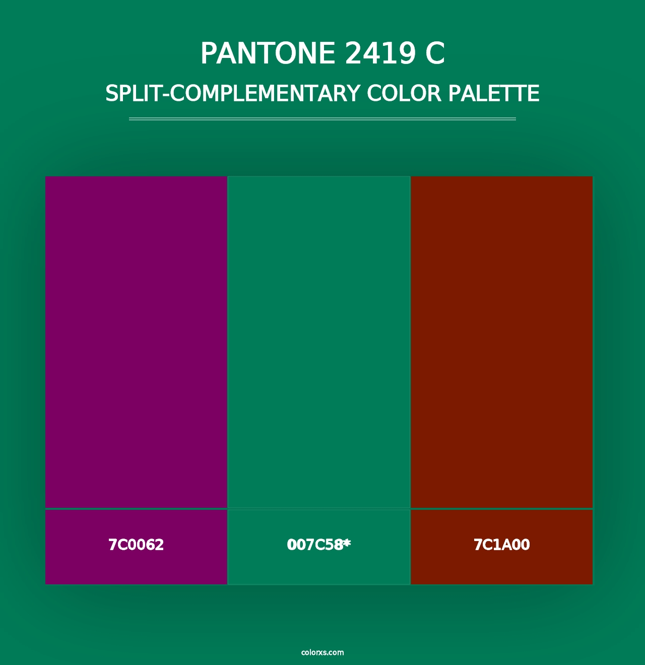 PANTONE 2419 C - Split-Complementary Color Palette