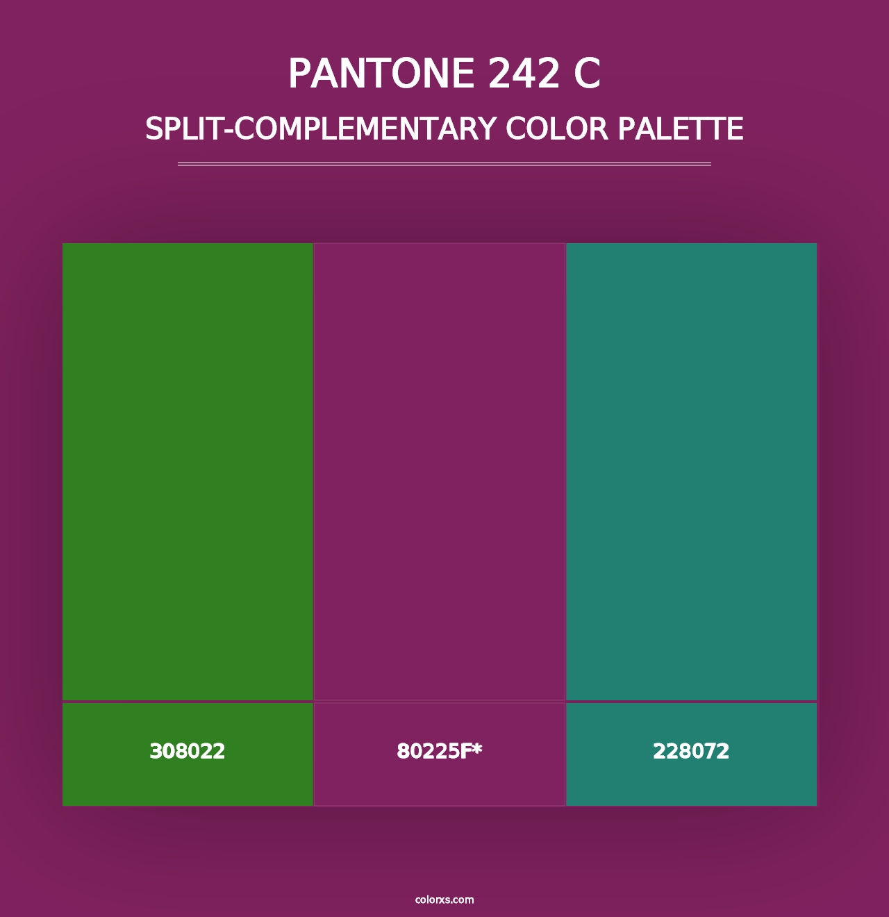 PANTONE 242 C - Split-Complementary Color Palette