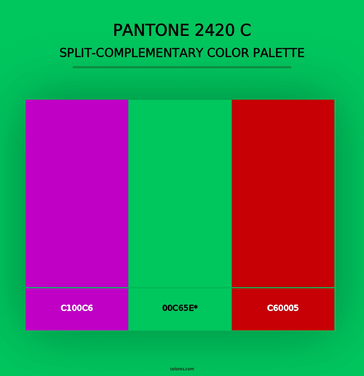 PANTONE 2420 C - Split-Complementary Color Palette