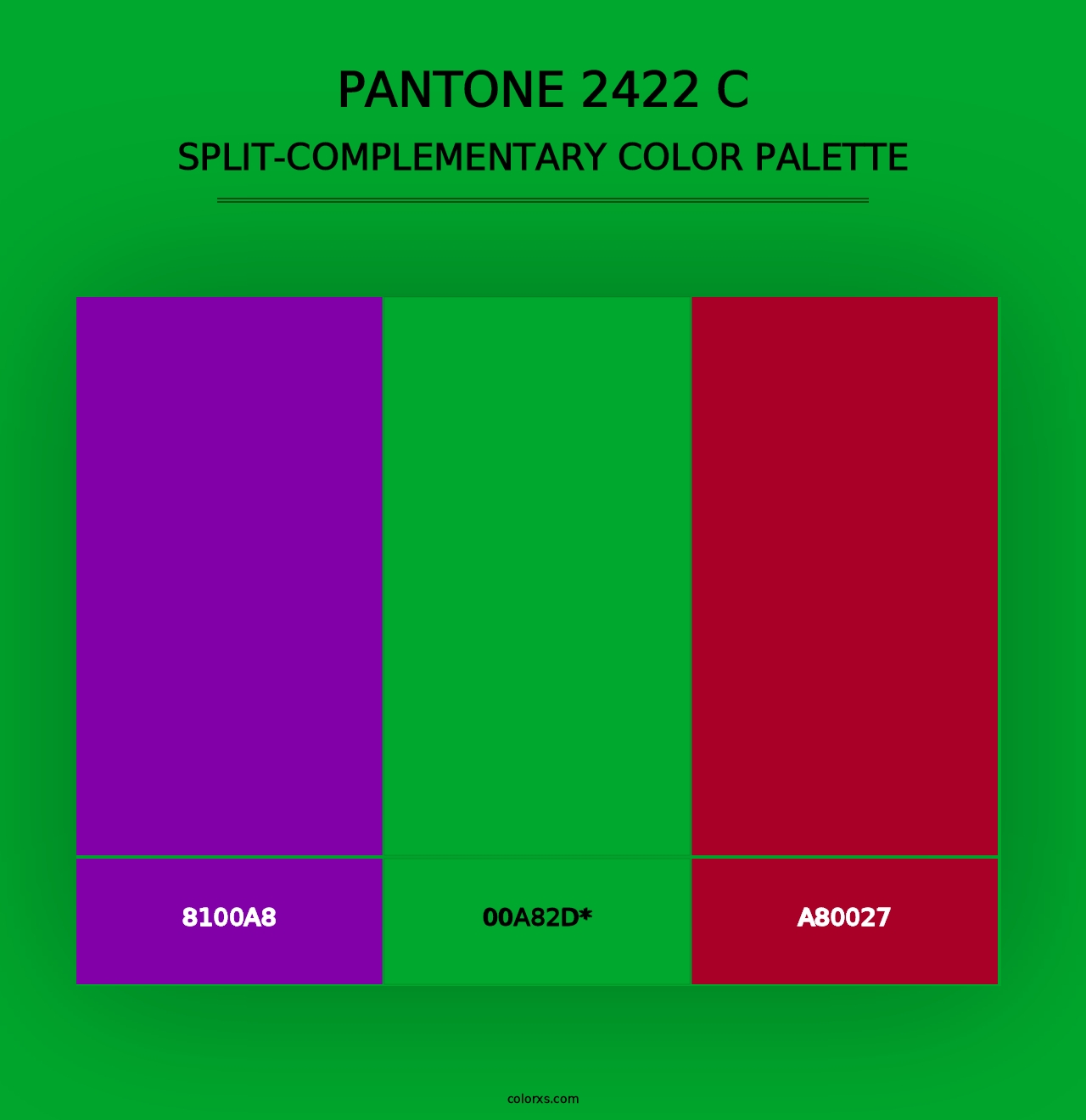 PANTONE 2422 C - Split-Complementary Color Palette