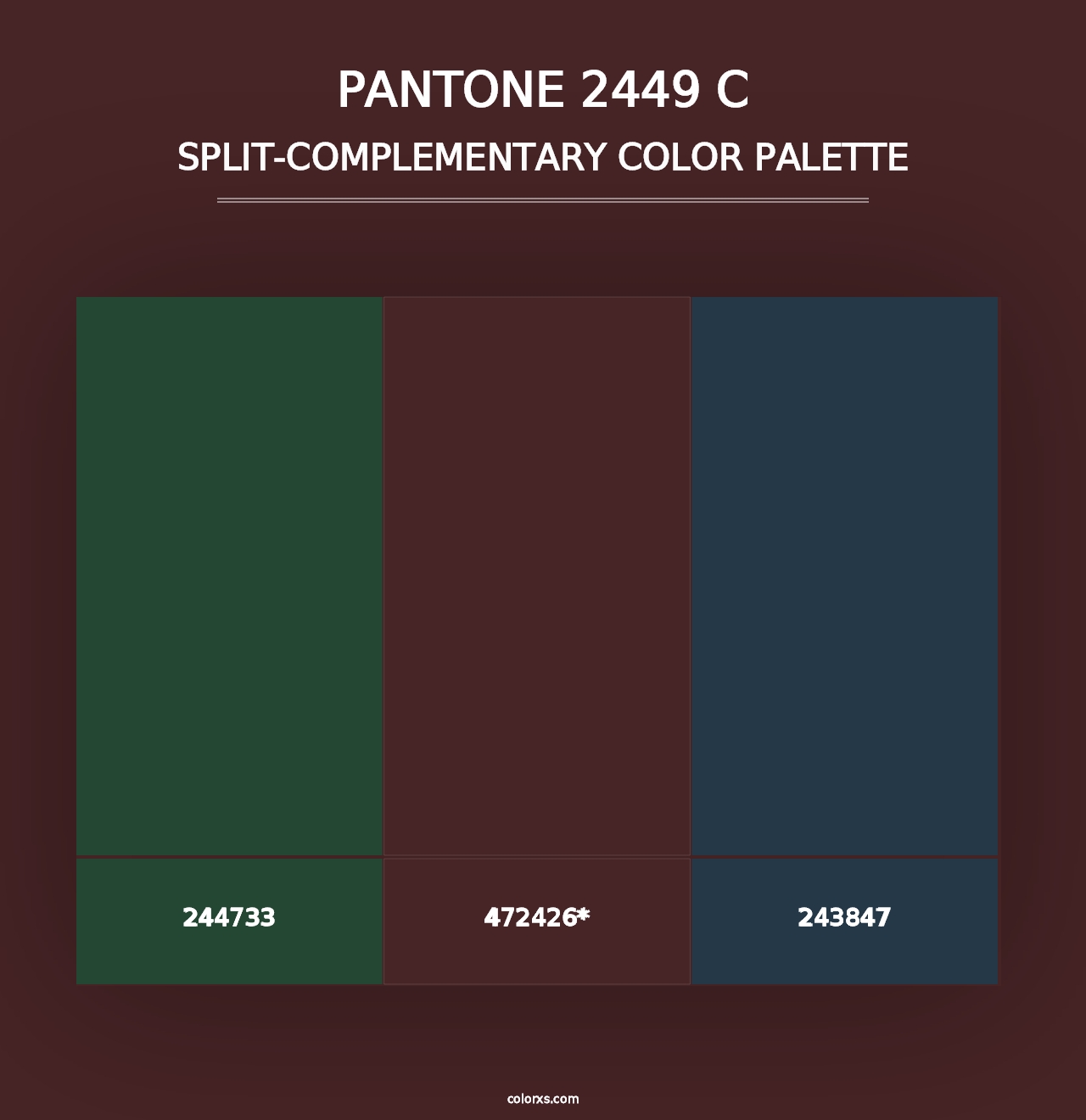 PANTONE 2449 C - Split-Complementary Color Palette