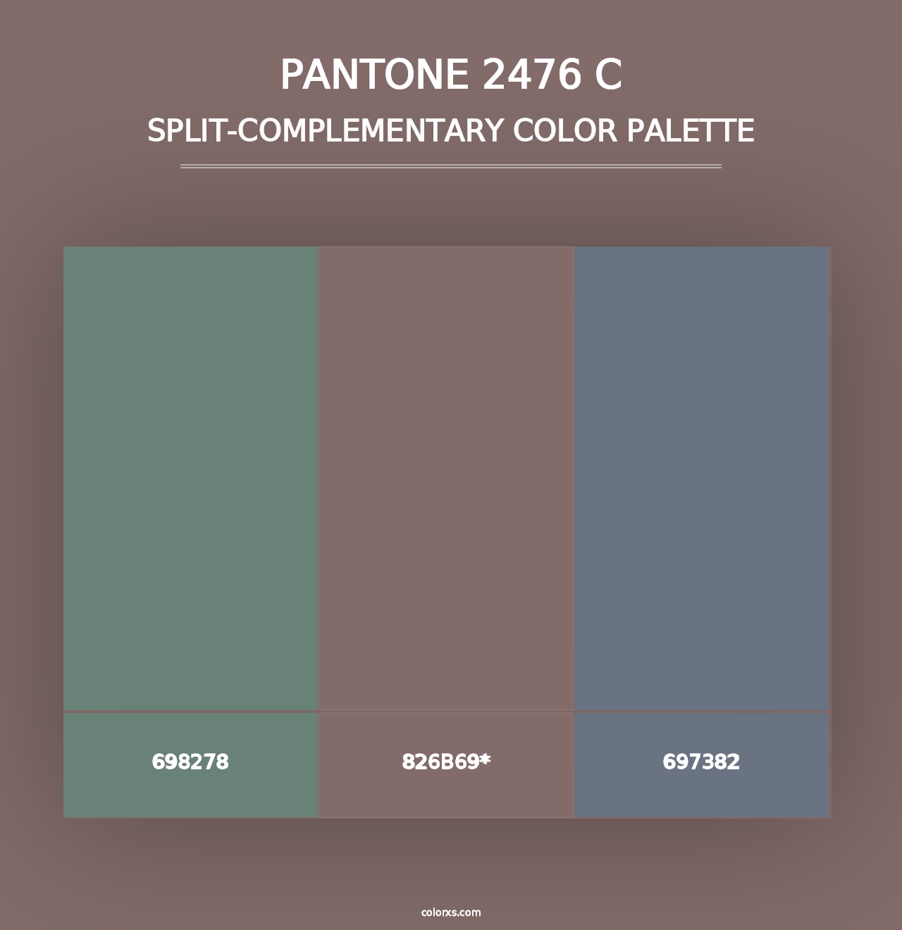 PANTONE 2476 C - Split-Complementary Color Palette