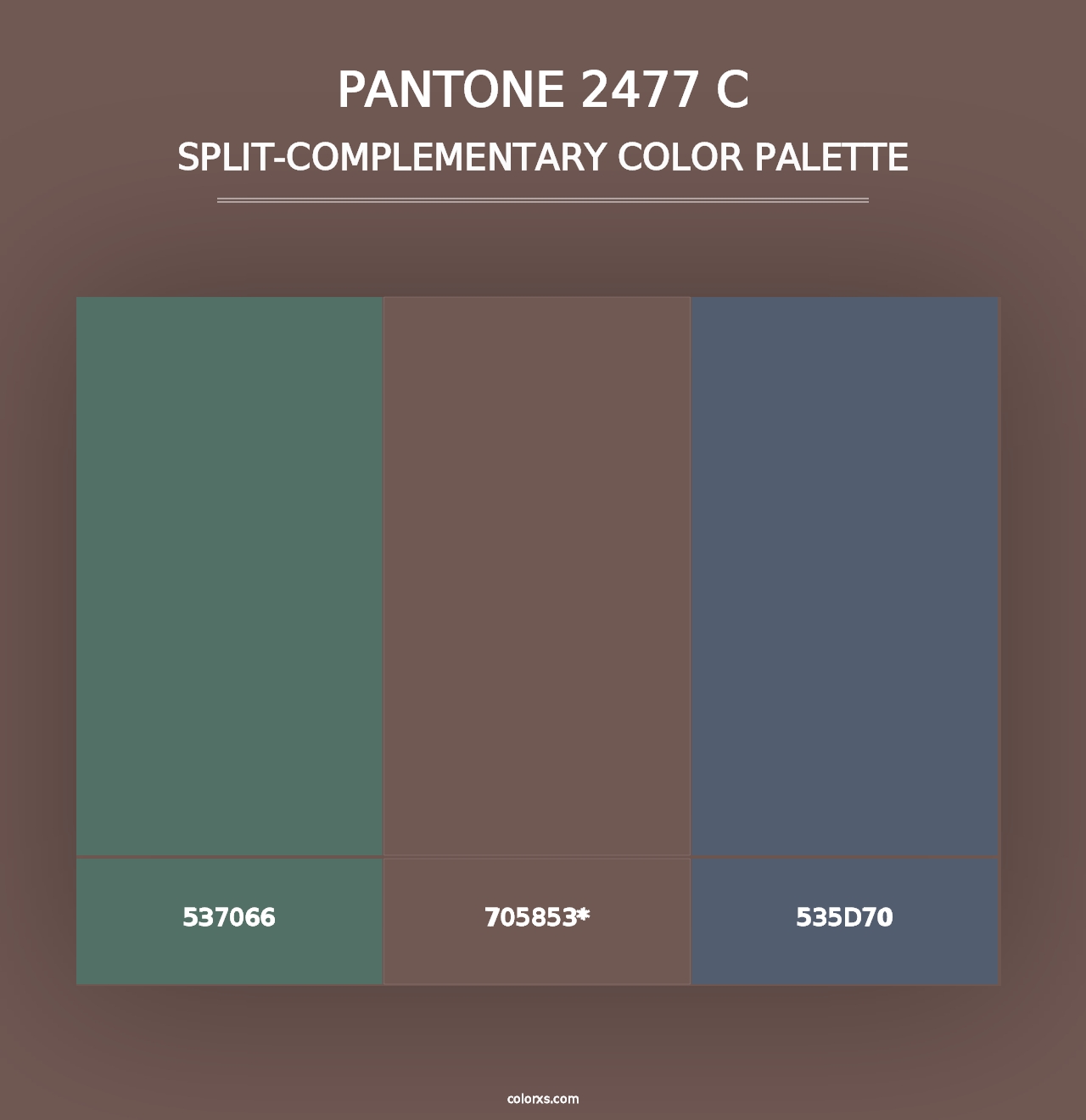 PANTONE 2477 C - Split-Complementary Color Palette