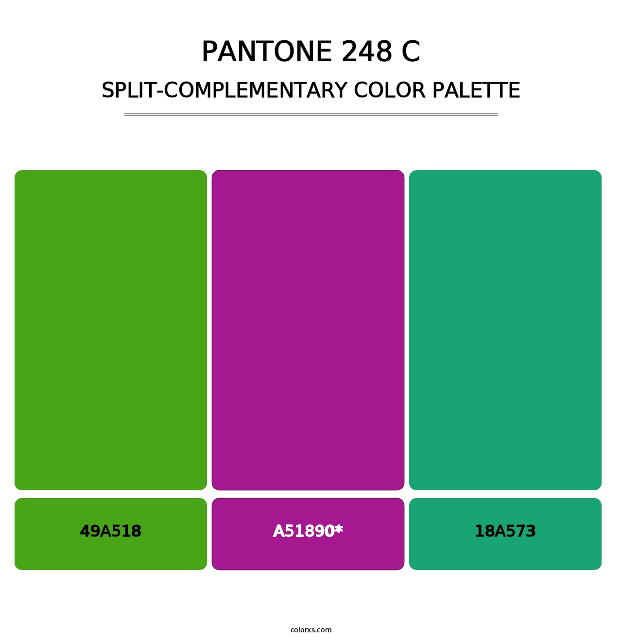 PANTONE 248 C - Split-Complementary Color Palette