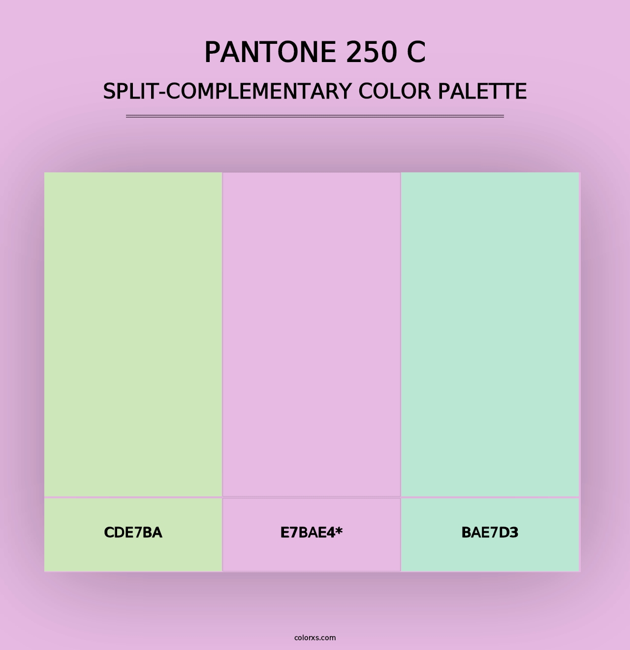 PANTONE 250 C - Split-Complementary Color Palette