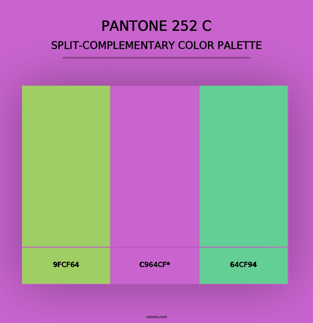 PANTONE 252 C - Split-Complementary Color Palette