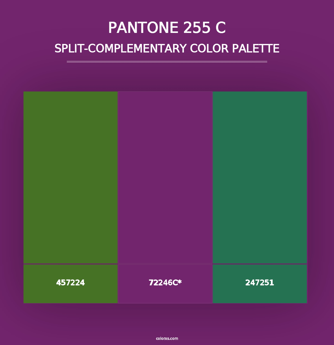 PANTONE 255 C - Split-Complementary Color Palette