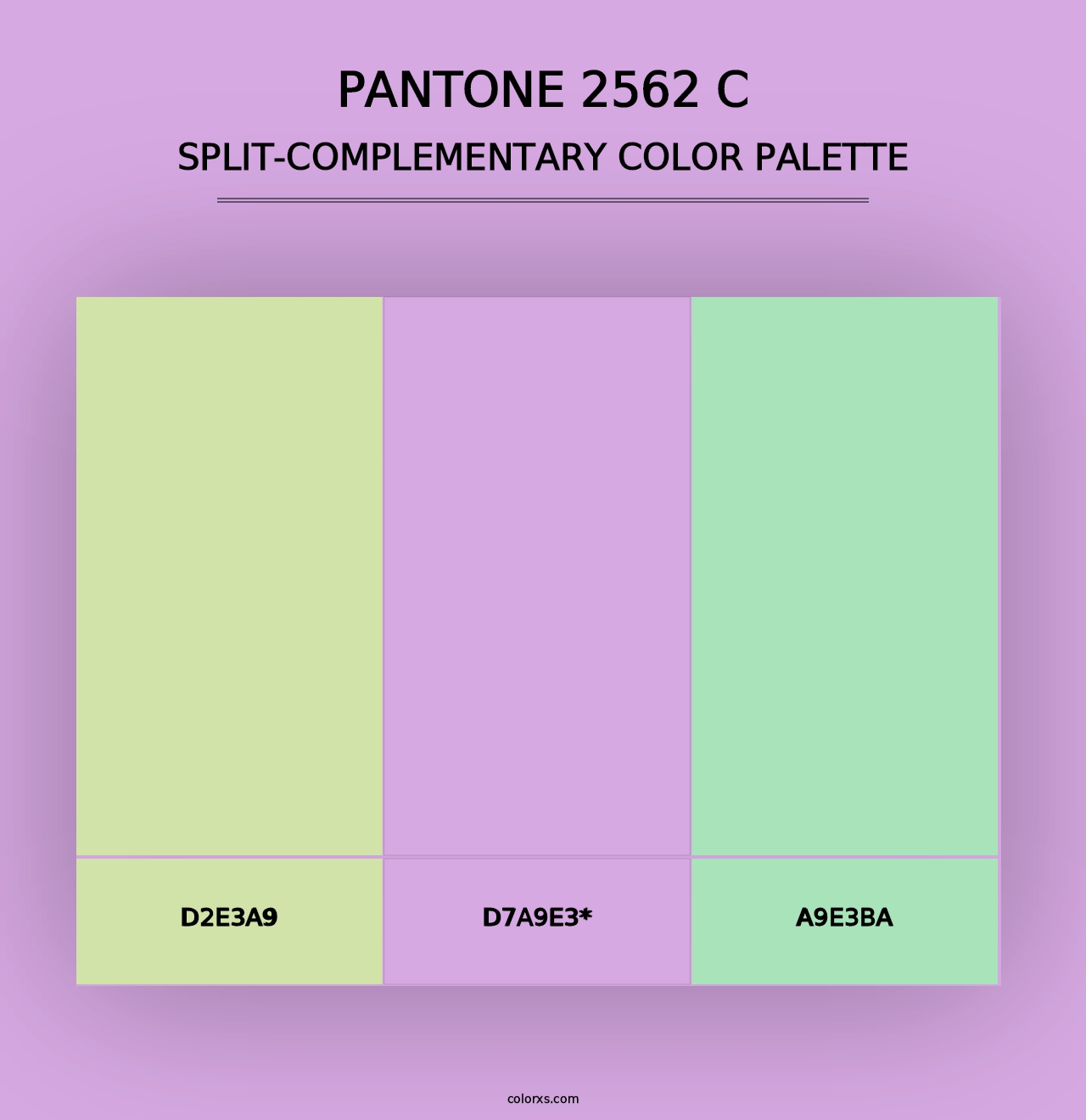 PANTONE 2562 C - Split-Complementary Color Palette