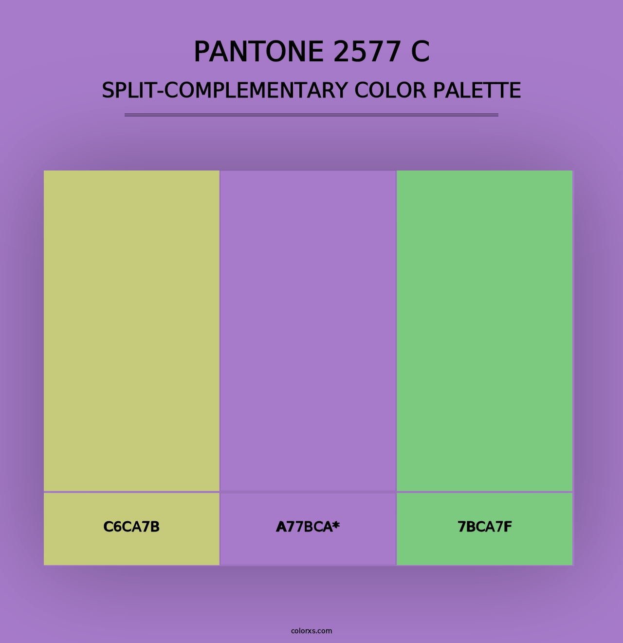 PANTONE 2577 C - Split-Complementary Color Palette