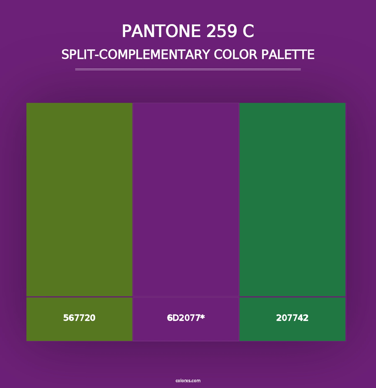 PANTONE 259 C - Split-Complementary Color Palette