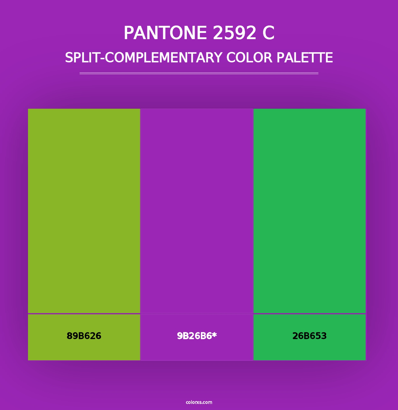 PANTONE 2592 C - Split-Complementary Color Palette