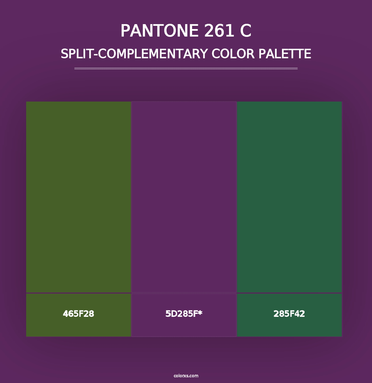 PANTONE 261 C - Split-Complementary Color Palette