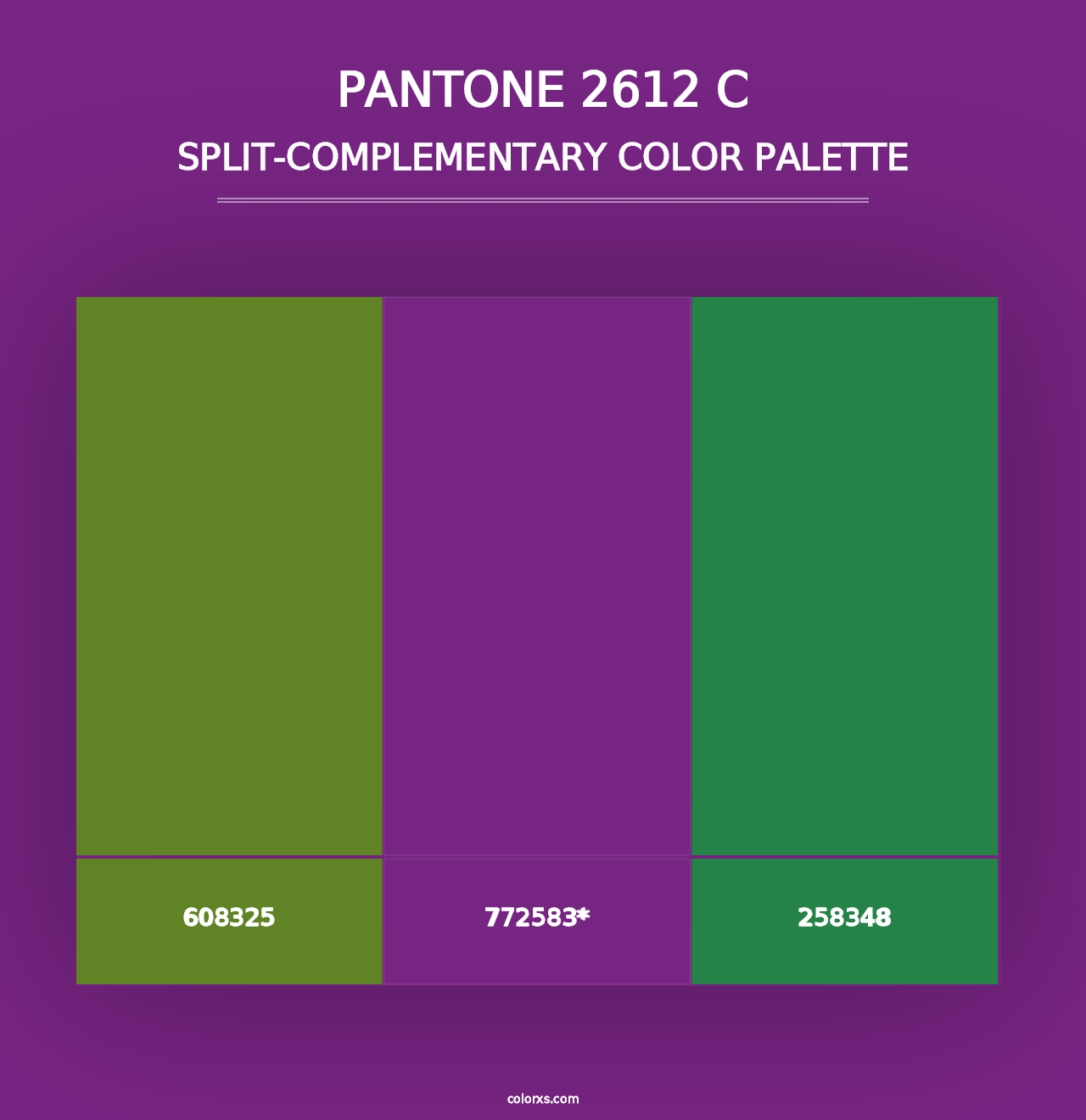 PANTONE 2612 C - Split-Complementary Color Palette