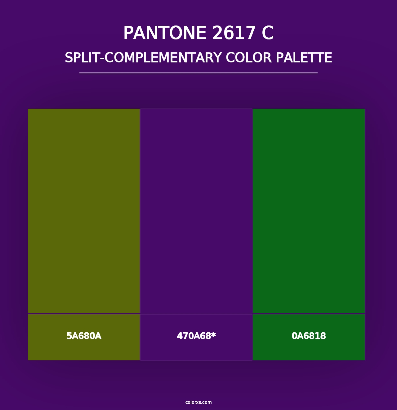 PANTONE 2617 C - Split-Complementary Color Palette