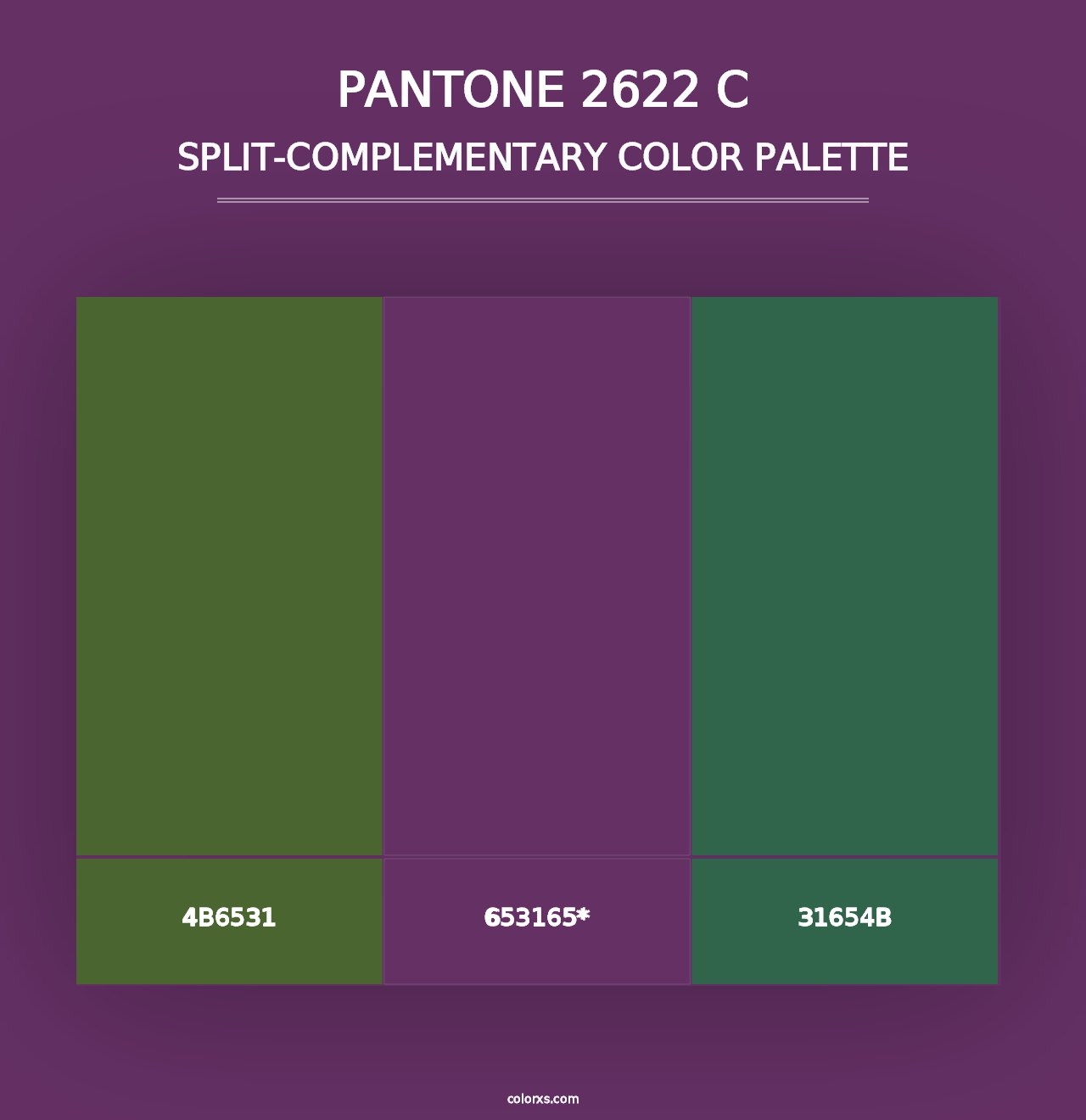 PANTONE 2622 C - Split-Complementary Color Palette