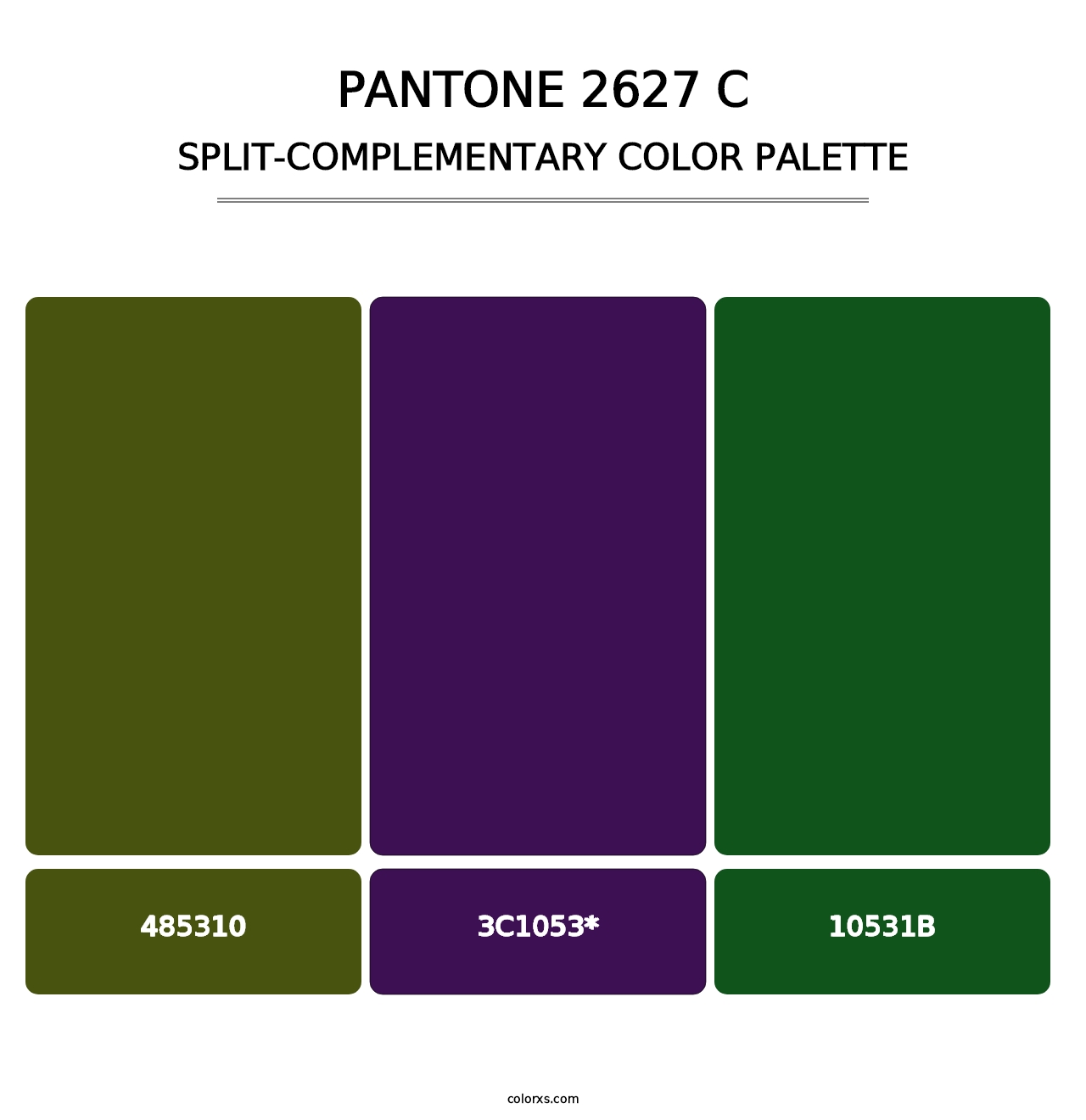 PANTONE 2627 C - Split-Complementary Color Palette