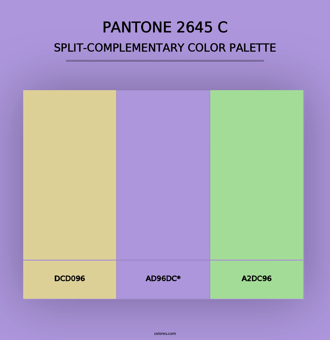 PANTONE 2645 C - Split-Complementary Color Palette