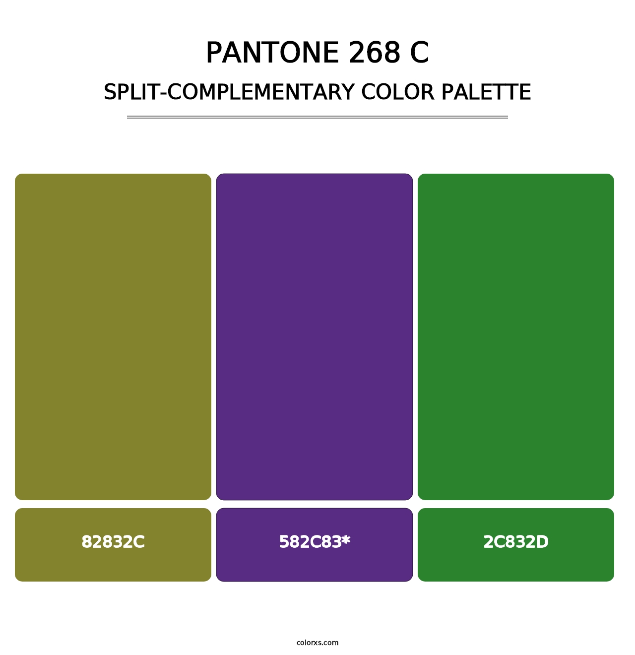 PANTONE 268 C - Split-Complementary Color Palette