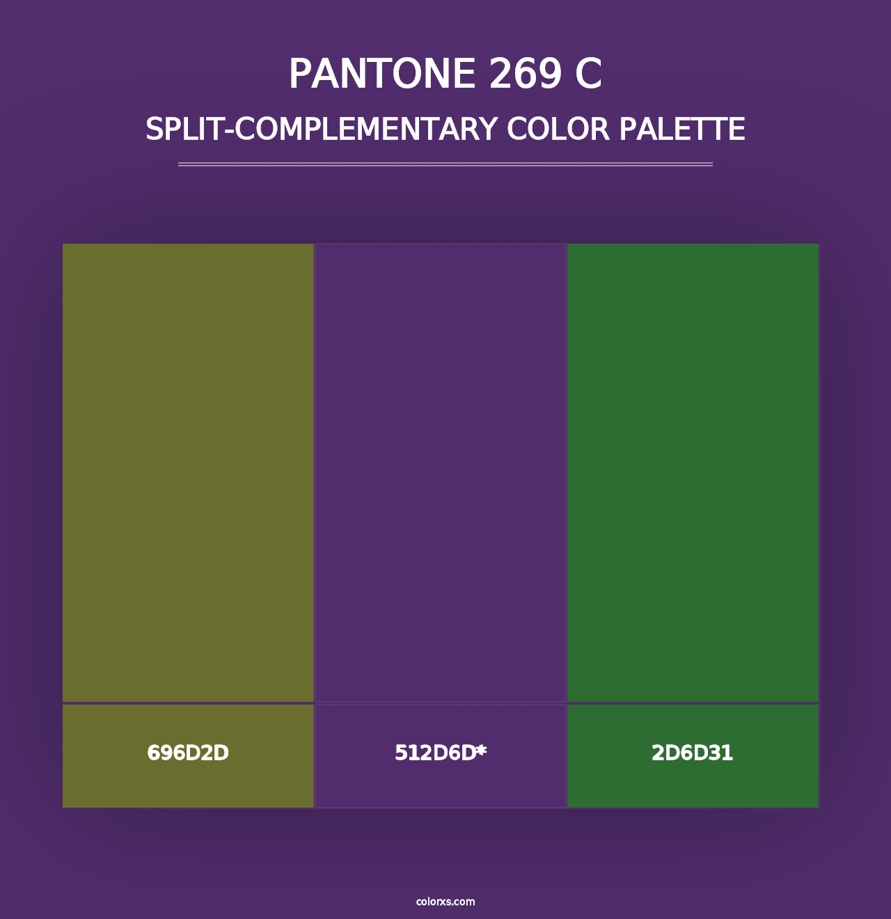 PANTONE 269 C - Split-Complementary Color Palette