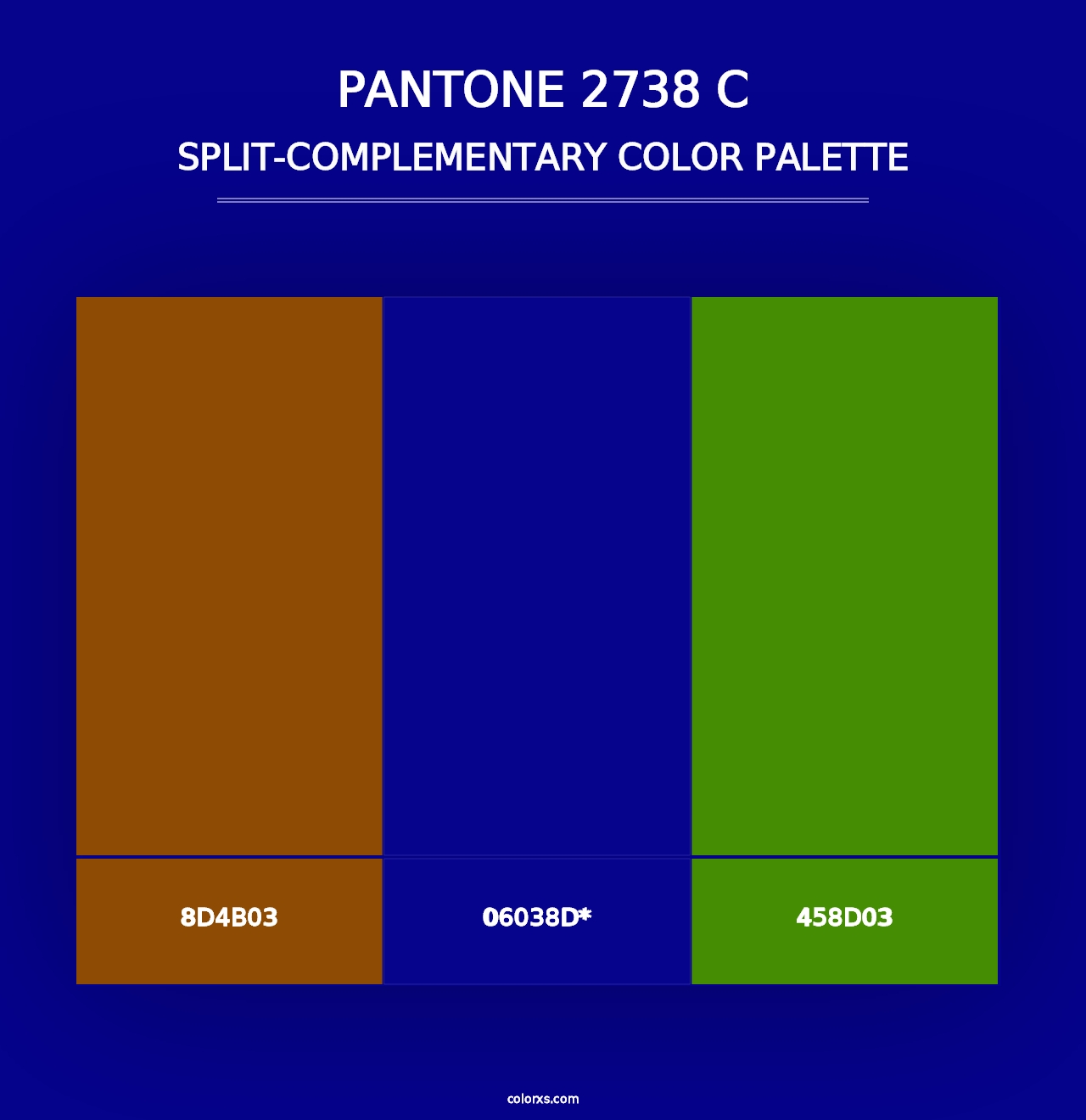 PANTONE 2738 C - Split-Complementary Color Palette