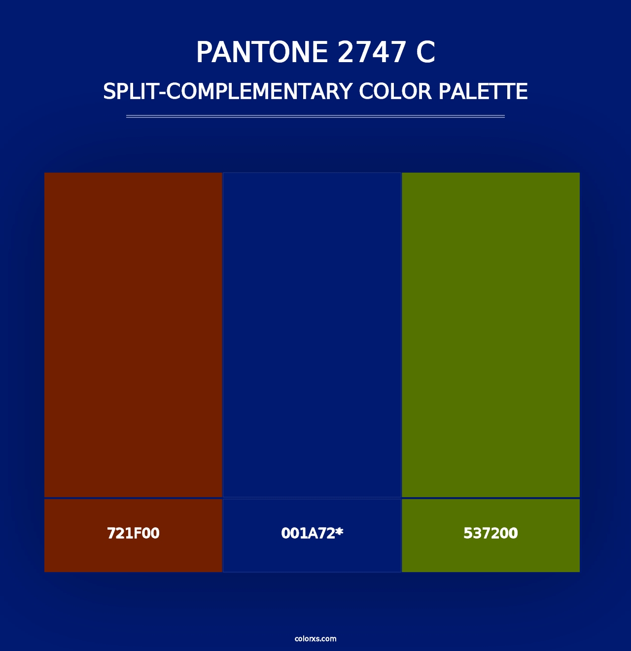 PANTONE 2747 C - Split-Complementary Color Palette