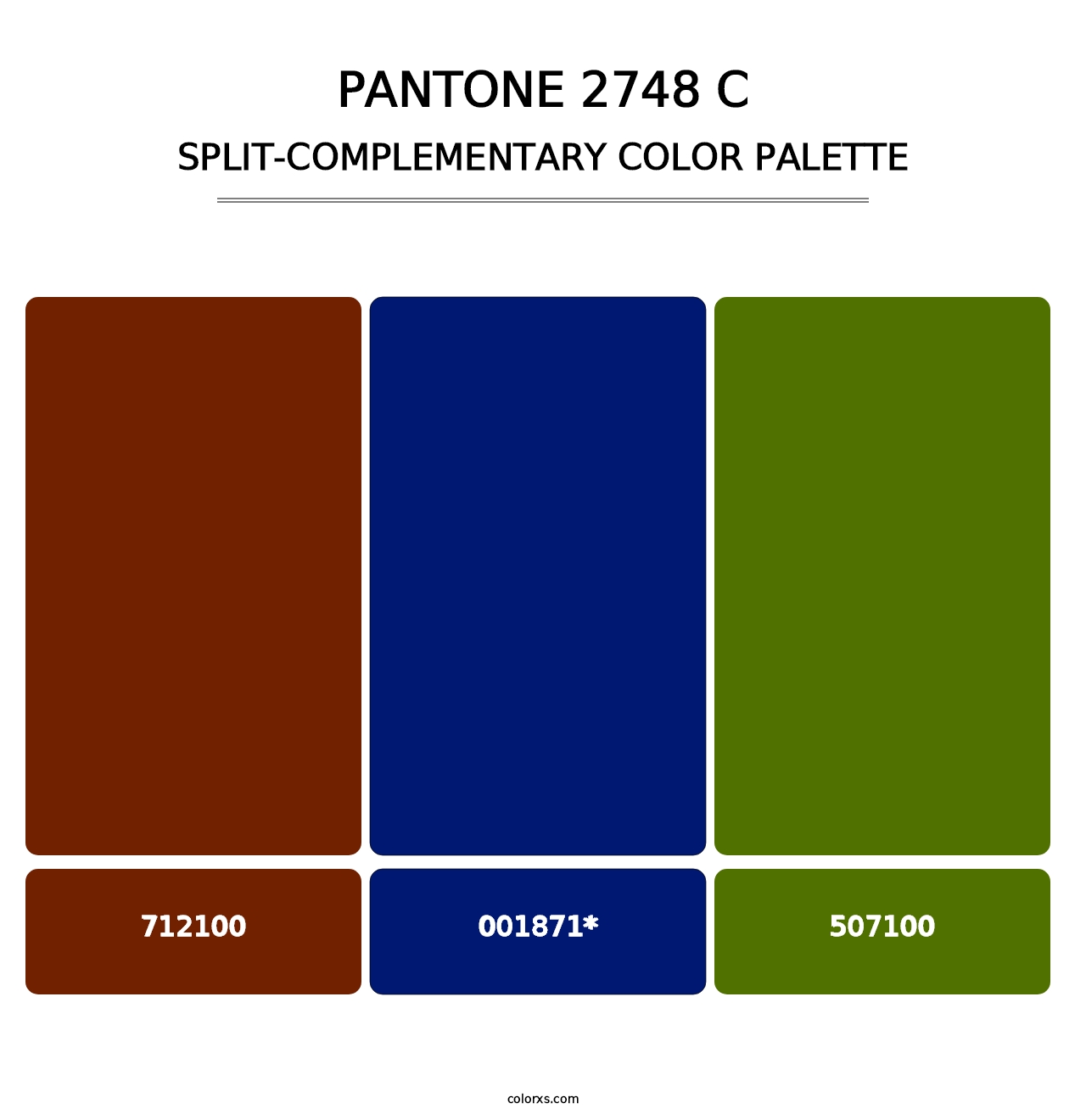 PANTONE 2748 C - Split-Complementary Color Palette