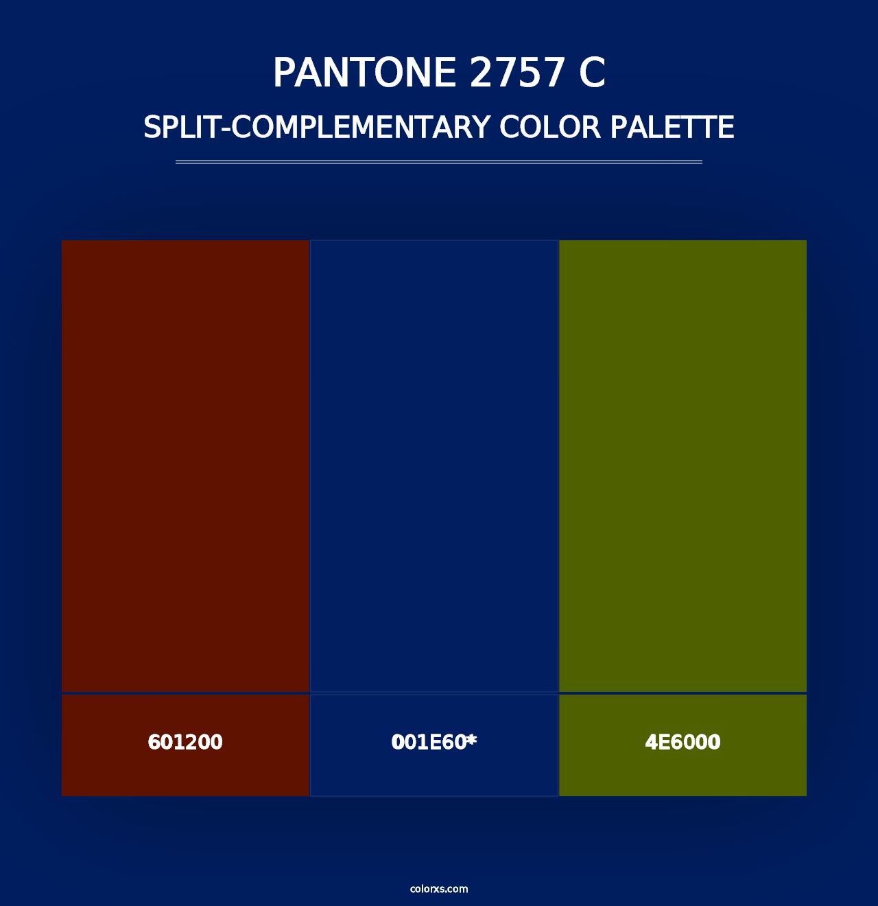 PANTONE 2757 C - Split-Complementary Color Palette