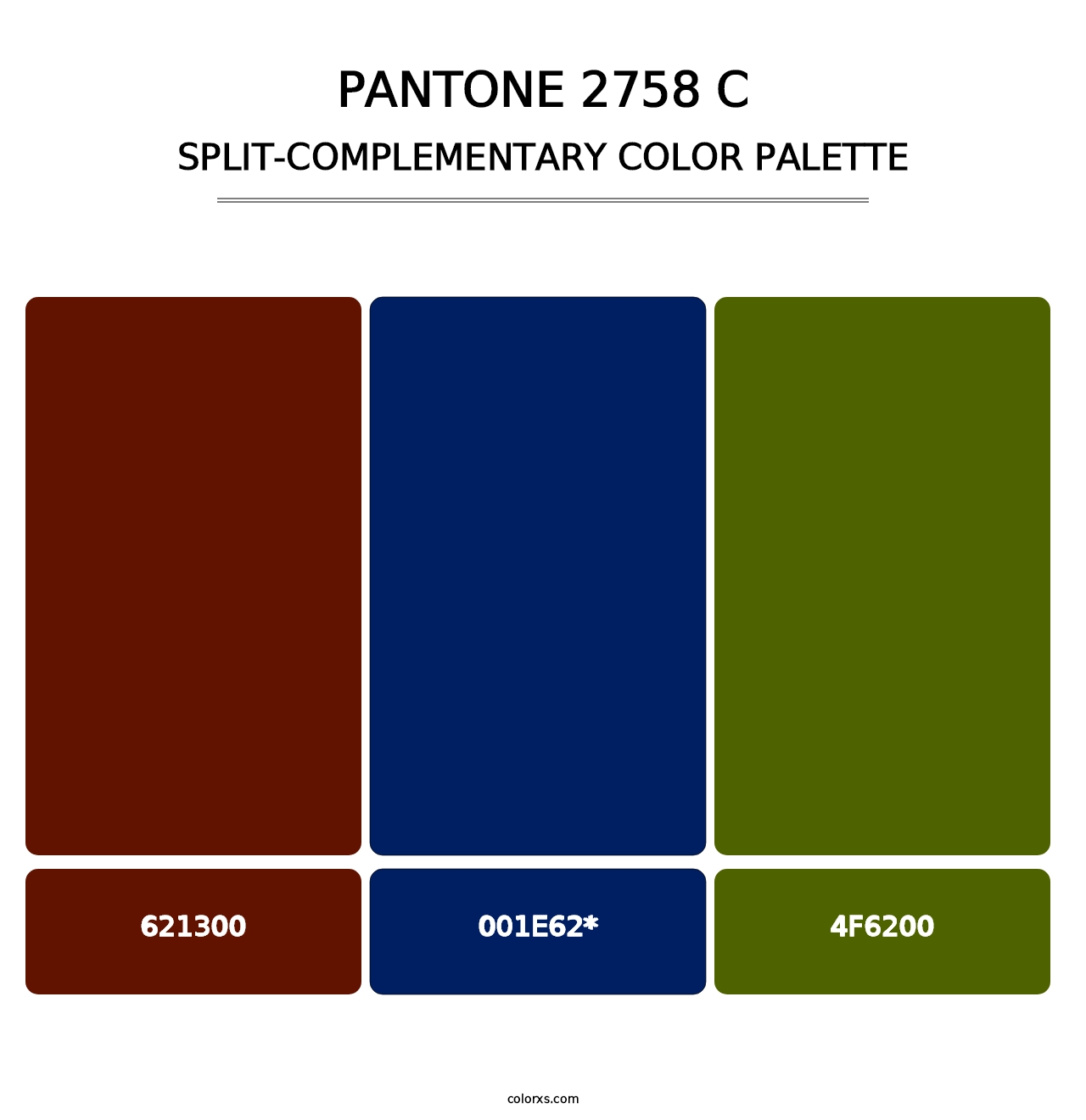 PANTONE 2758 C - Split-Complementary Color Palette