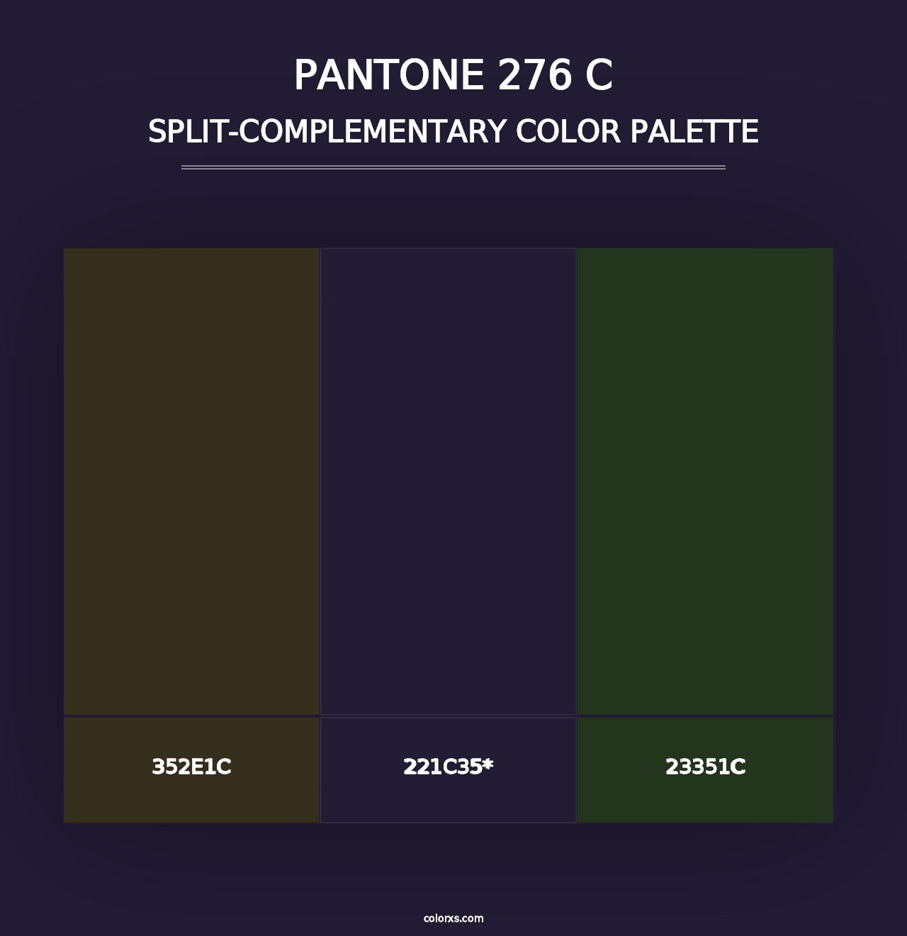 PANTONE 276 C - Split-Complementary Color Palette