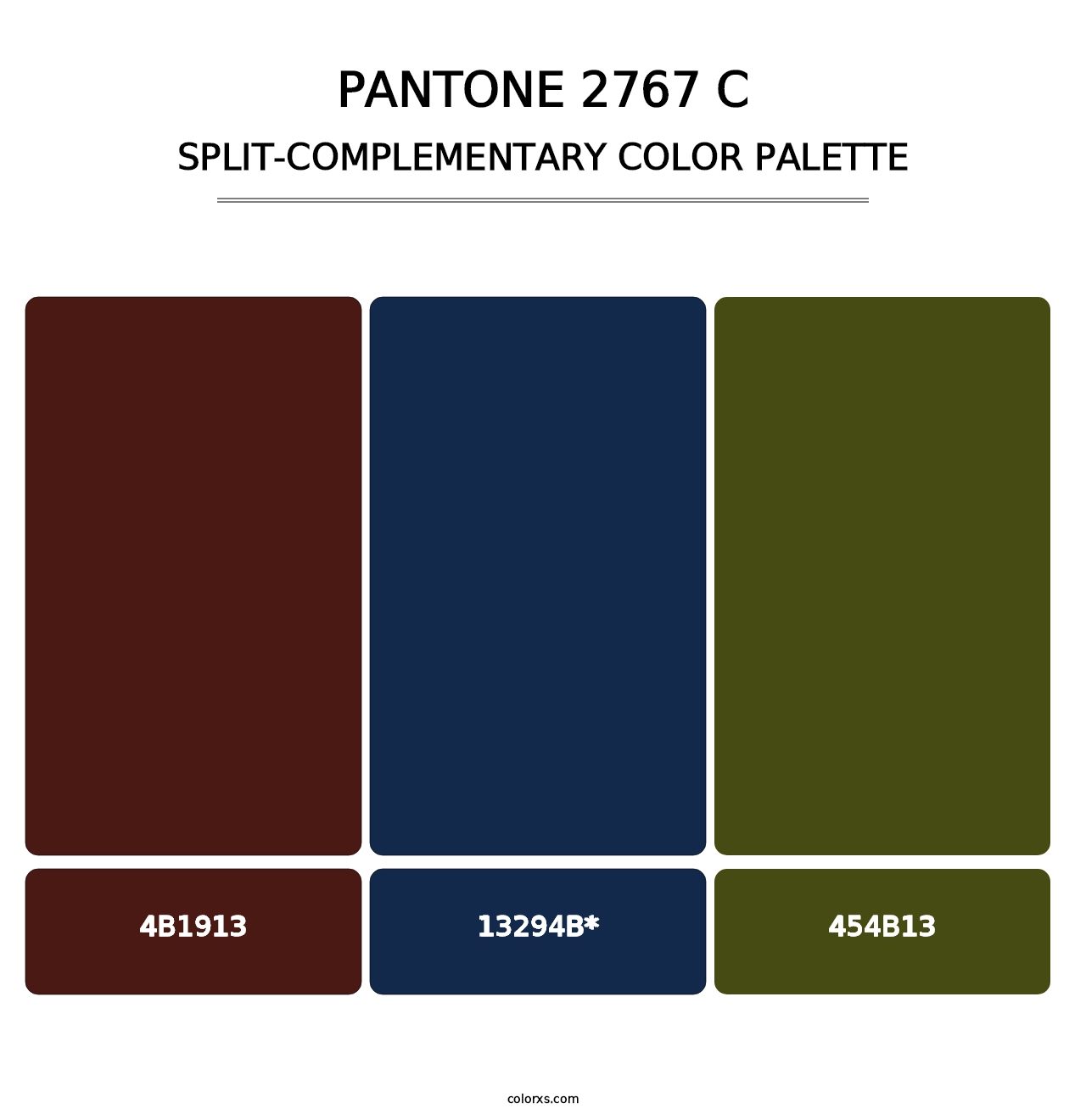 PANTONE 2767 C - Split-Complementary Color Palette