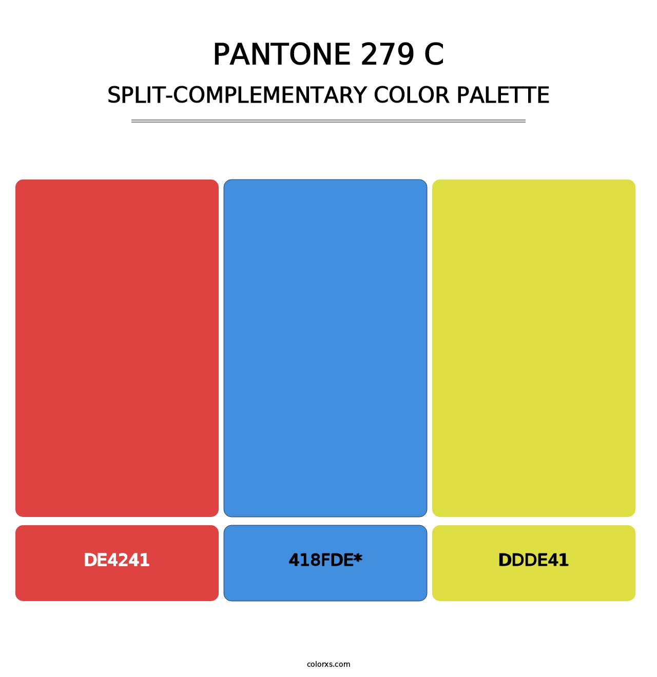 PANTONE 279 C - Split-Complementary Color Palette