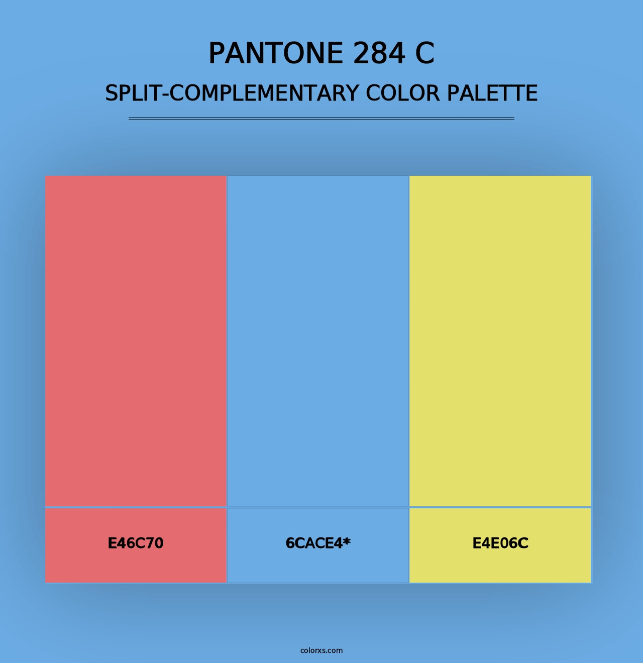 PANTONE 284 C - Split-Complementary Color Palette