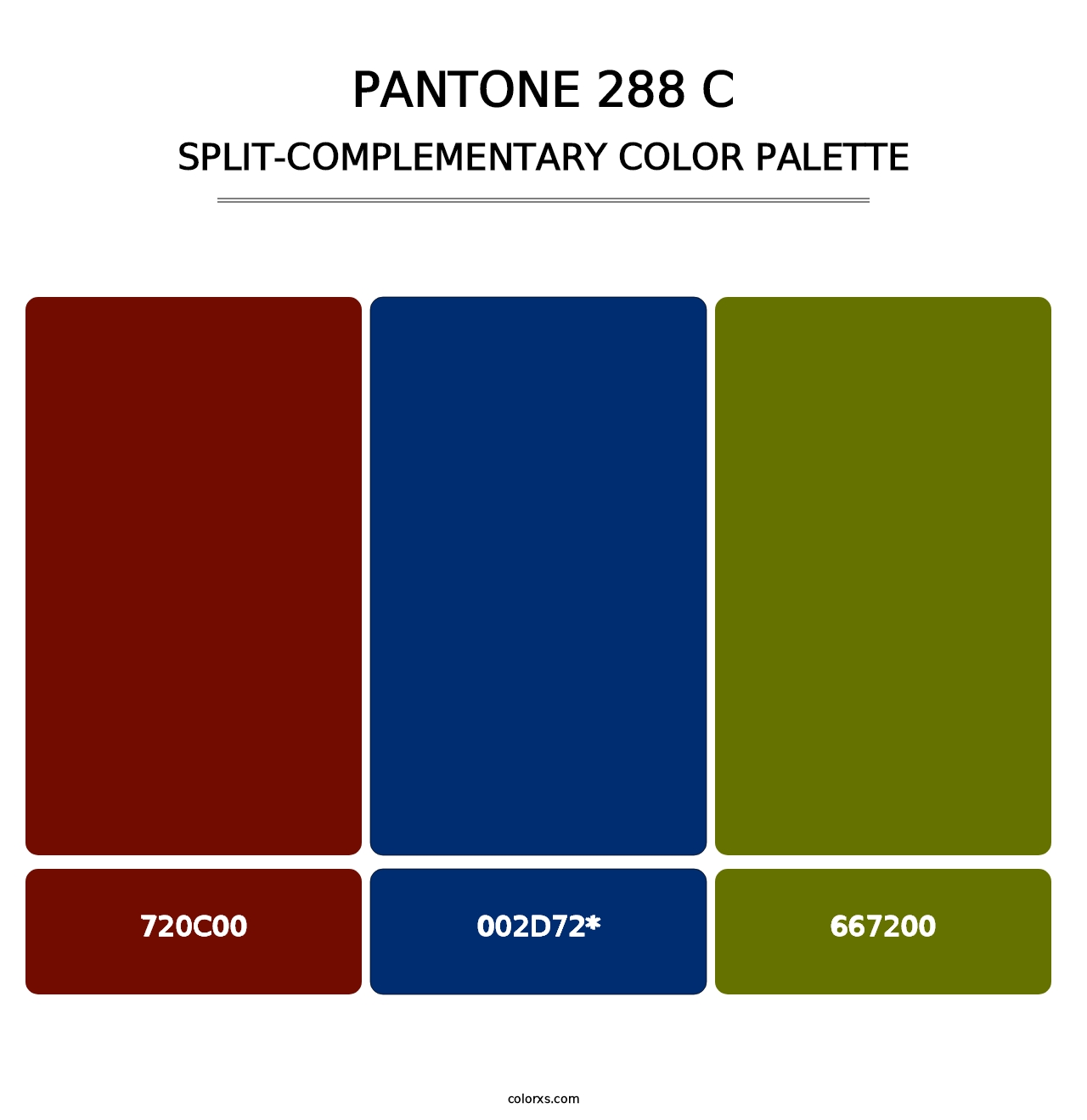 PANTONE 288 C - Split-Complementary Color Palette