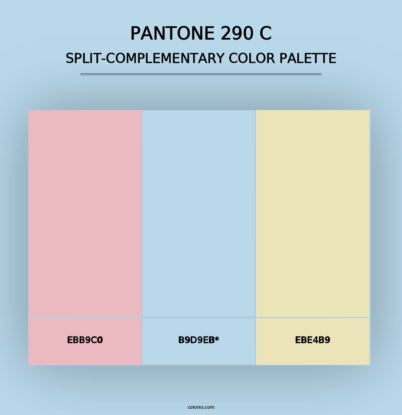 PANTONE 290 C - Split-Complementary Color Palette