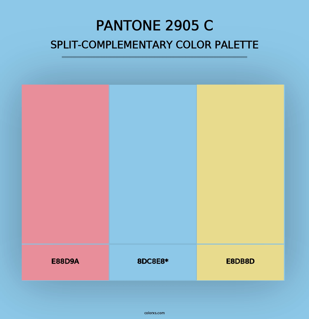 PANTONE 2905 C - Split-Complementary Color Palette