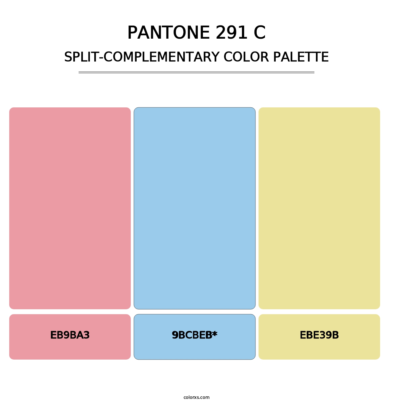 PANTONE 291 C - Split-Complementary Color Palette