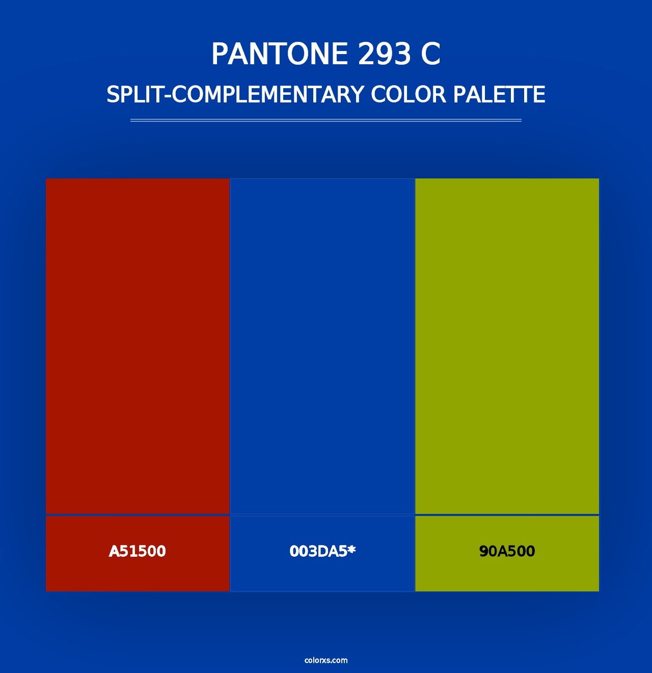 PANTONE 293 C - Split-Complementary Color Palette