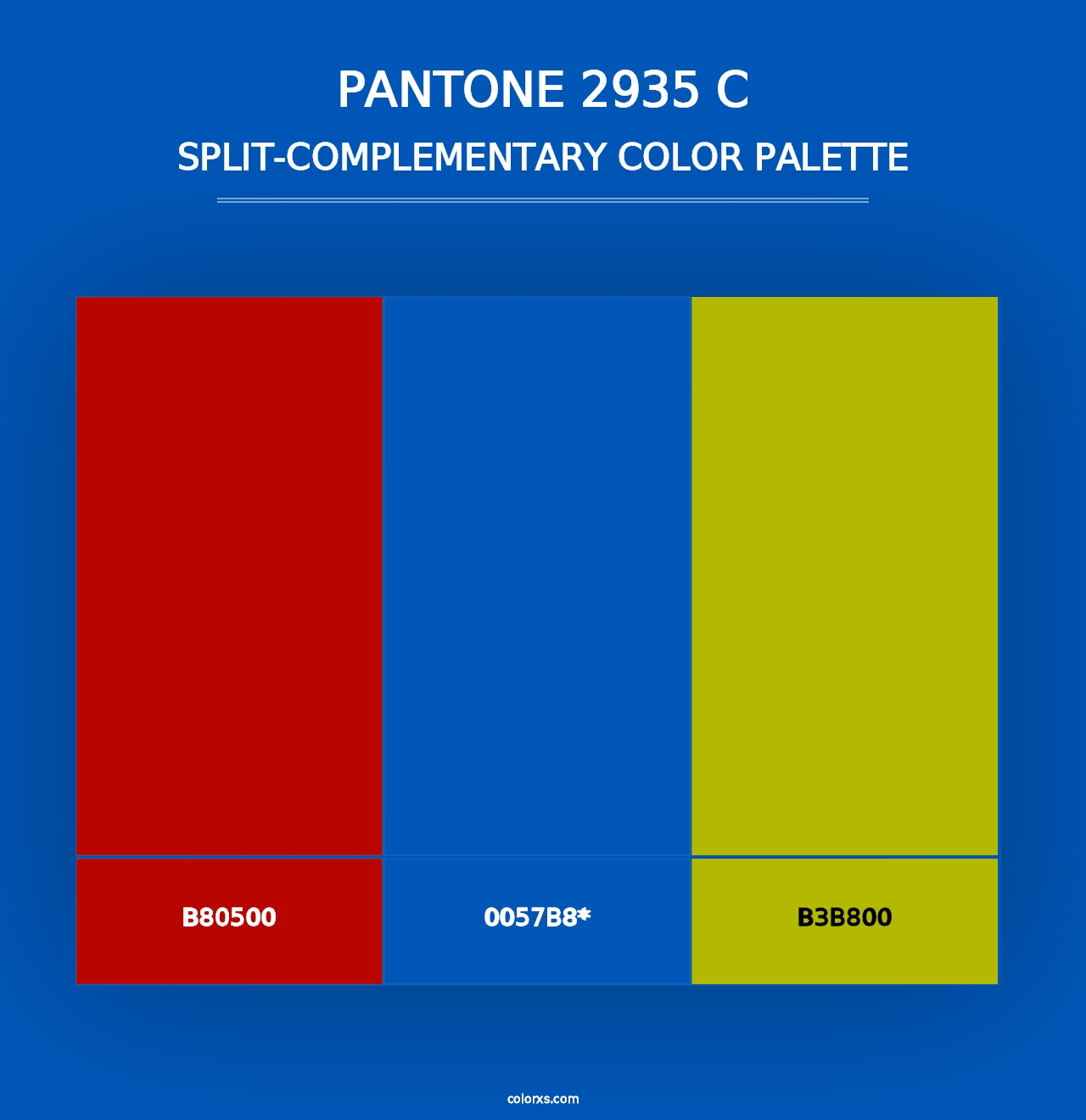 PANTONE 2935 C - Split-Complementary Color Palette